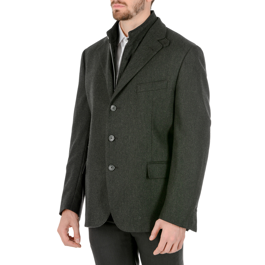 Corneliani Mens Jacket Long Sleeves Dark Grey