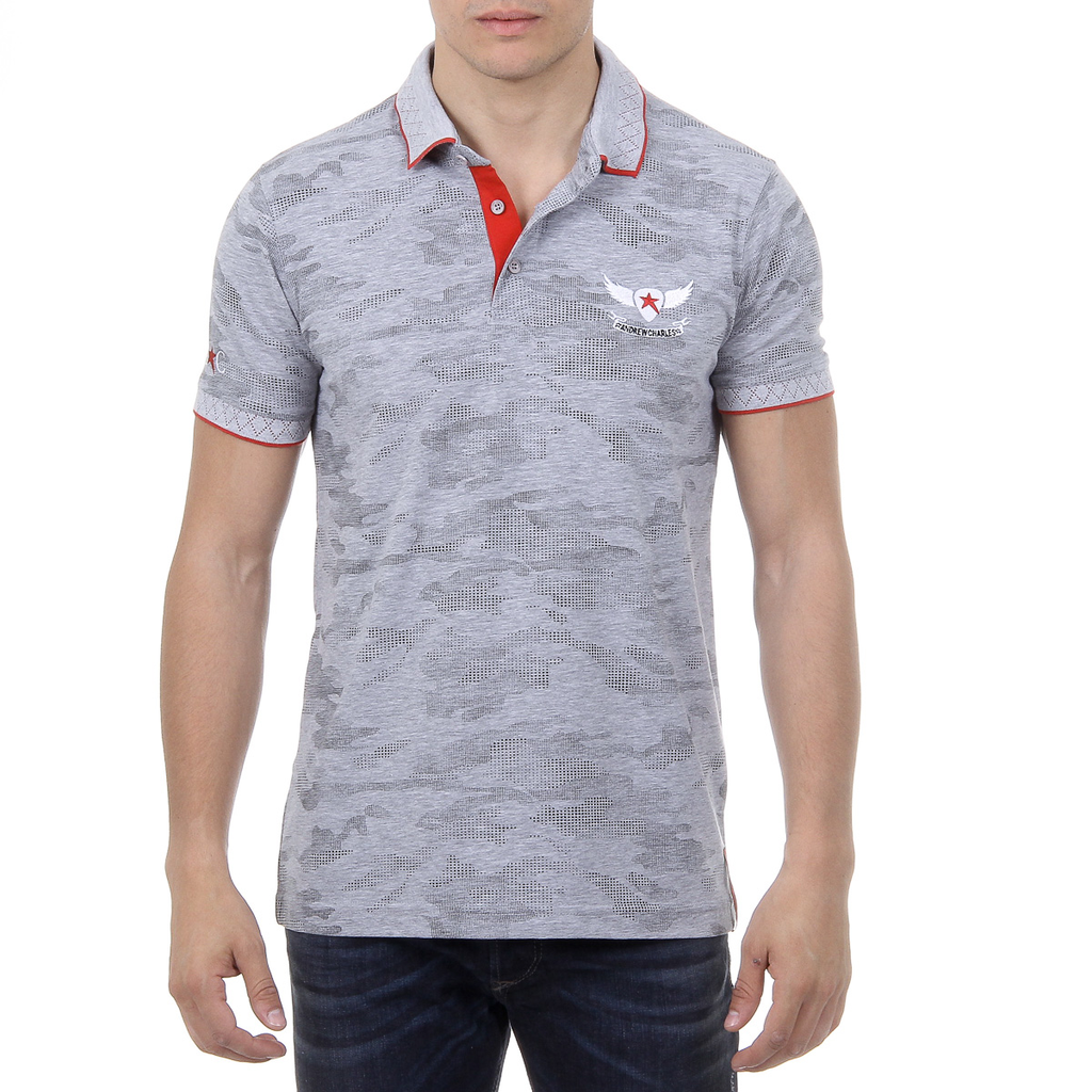 Andrew Charles Mens Polo Short Sleeves Grey JULIAN