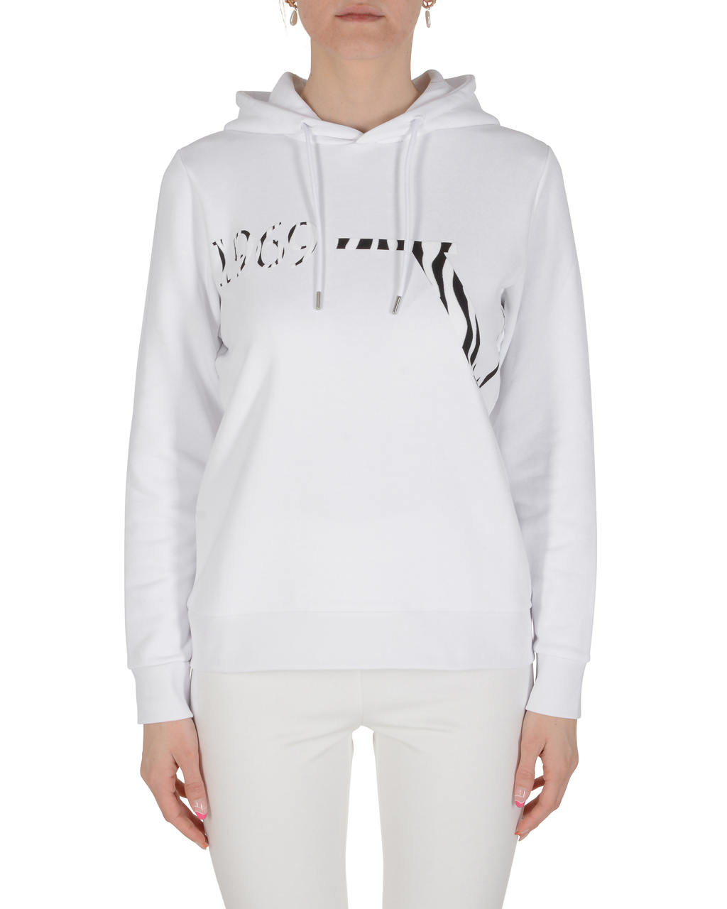 Sudadera con capucha para mujer 19V69 Italia blanca ZEBIE WHITE