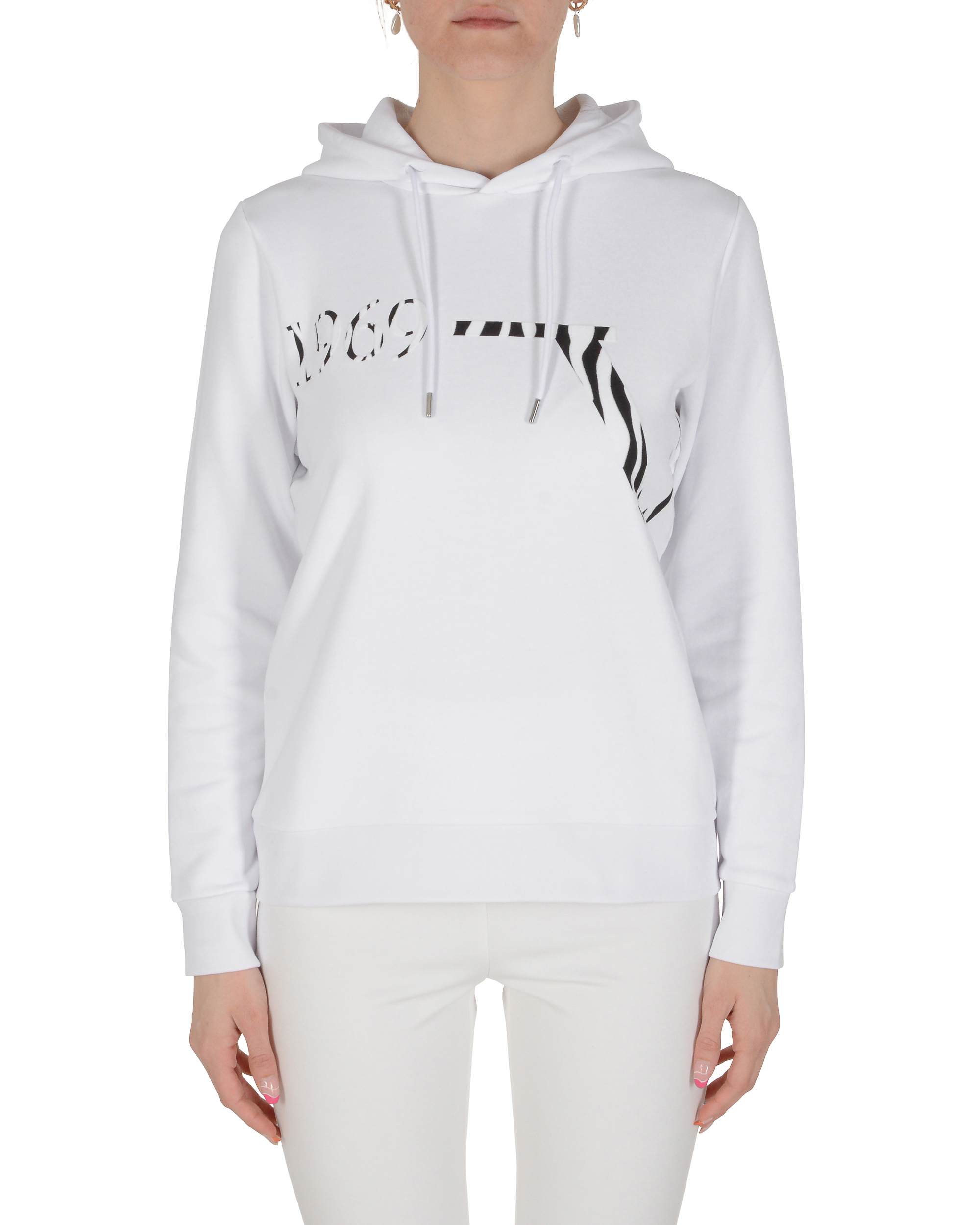 Sudadera con capucha para mujer 19V69 Italia blanca ZEBIE WHITE