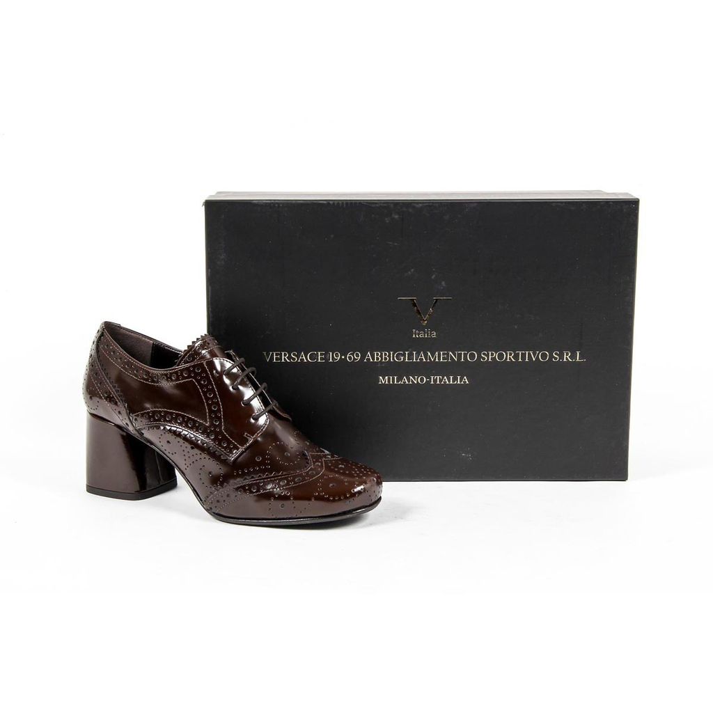 V 1969 Italia Zapato brogue de tacón para mujer B2460 AMALFI MORBIDO MARRÓN