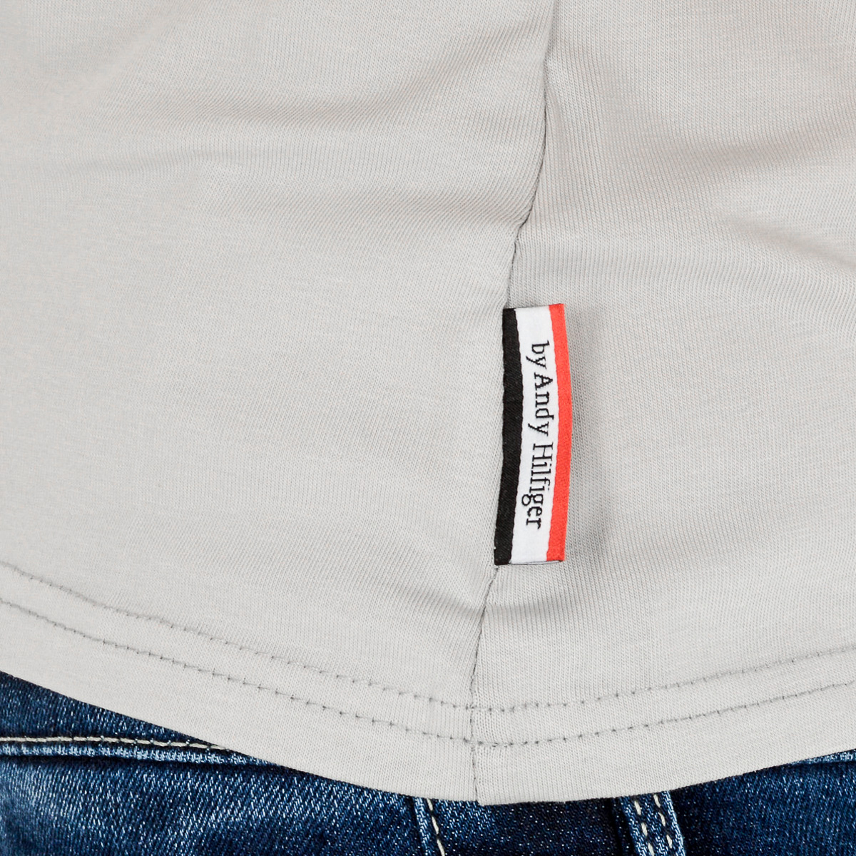 Camiseta Andrew Charles para mujer, manga corta, cuello redondo, gris, TARANA