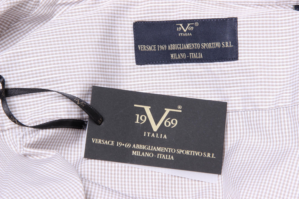 Camisa clásica moderna de corte italiano para hombre V 1969, talla 377, VAR. 213