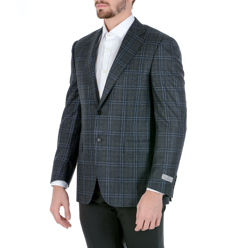 Chaqueta Canali para hombre de manga larga azul