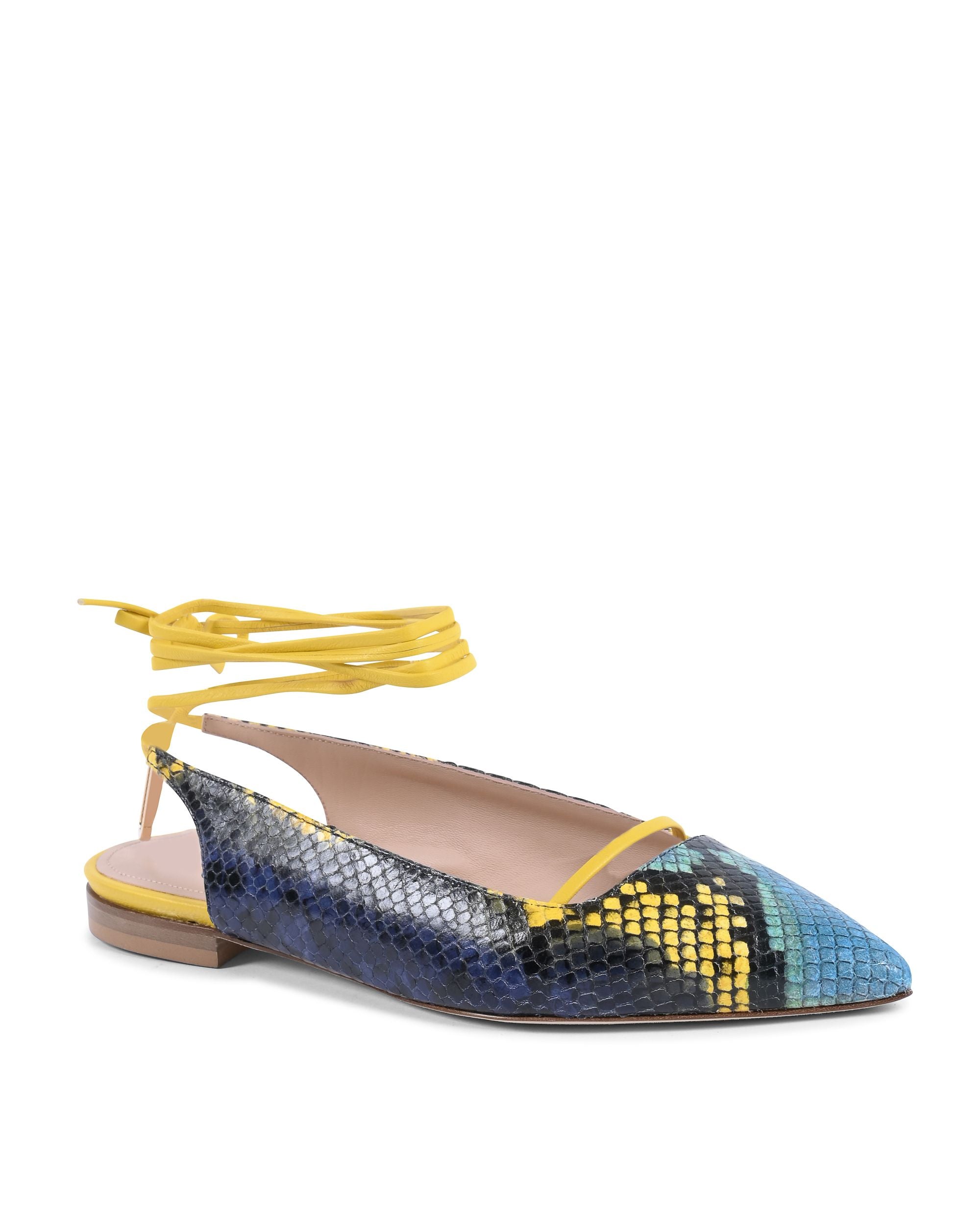 Brenda Flat Python - Azul/Amarillo 