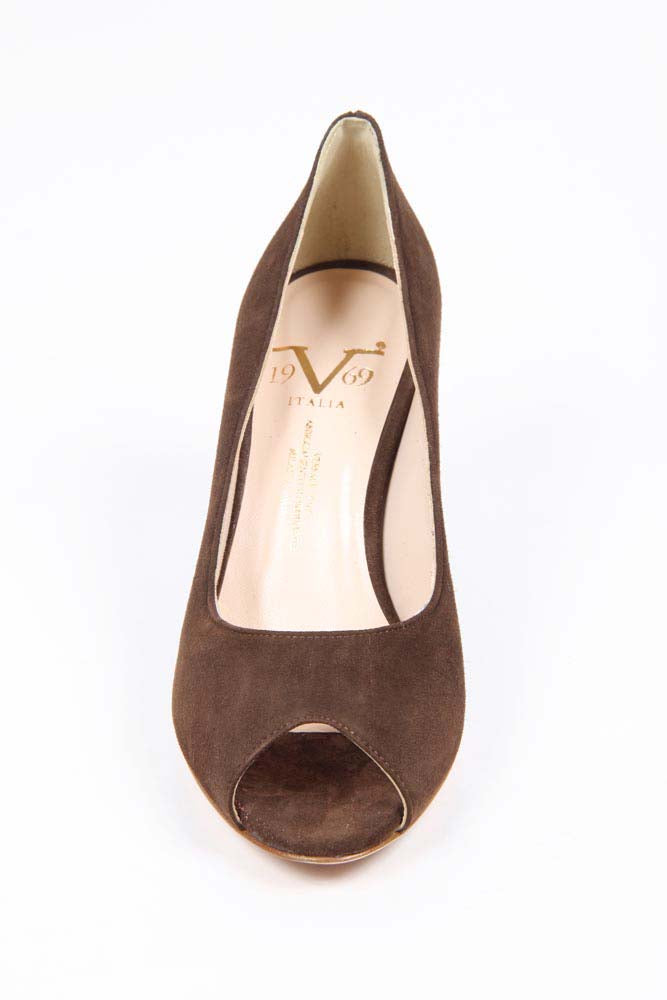 V 1969 Italia Zapatos de tacón para mujer con punta abierta 5618 VAL75 PE CAM15ISTR CAMOSCIO ISTRICE