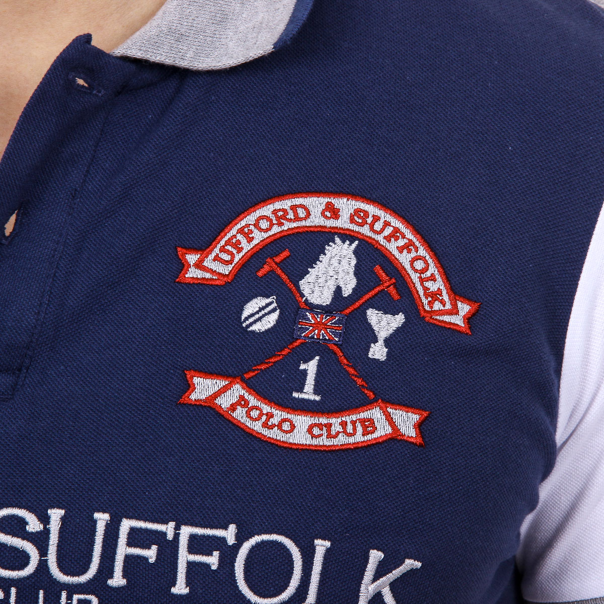 Polo de manga corta para hombre del Ufford & Suffolk Polo Club US001 INDIGO