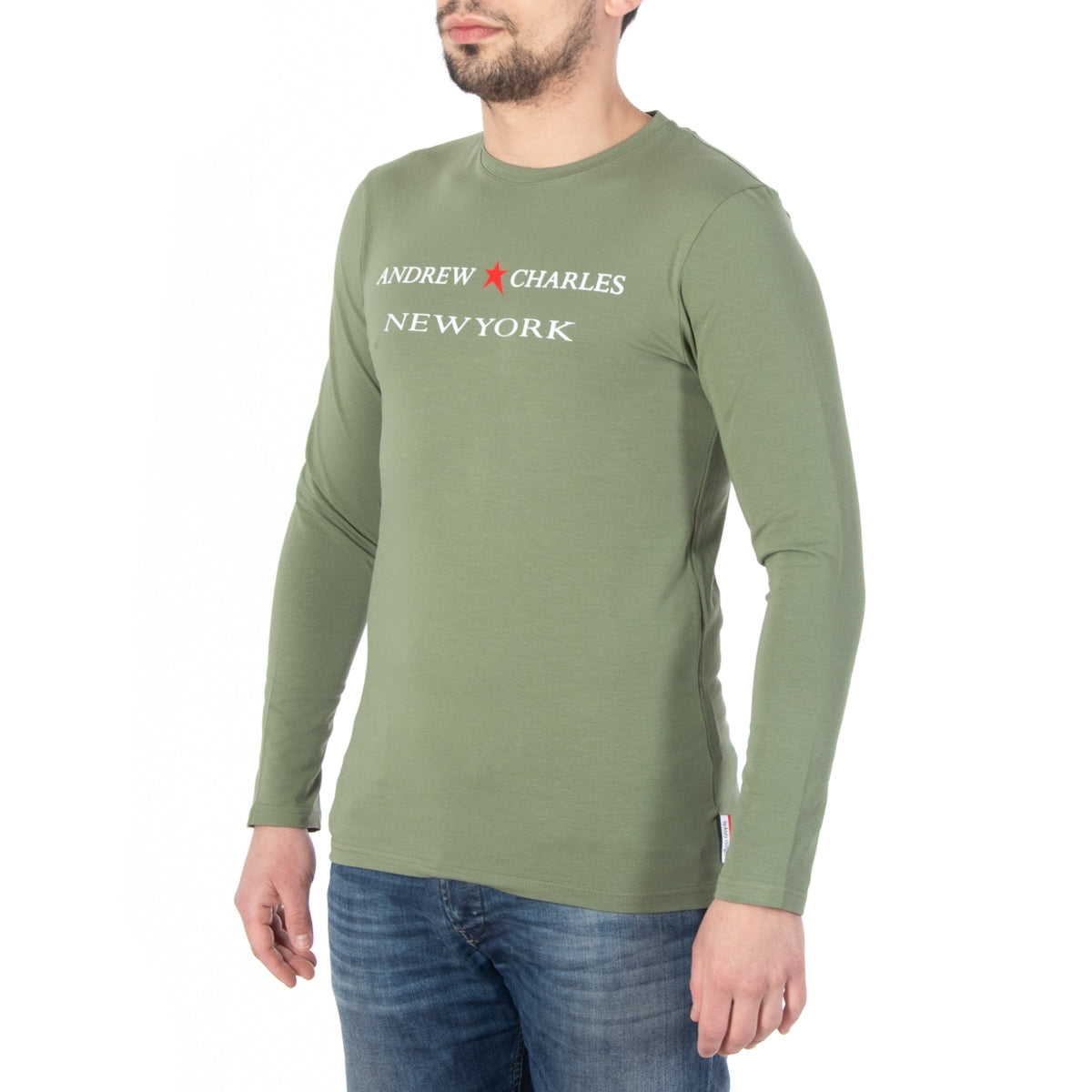 Camiseta de manga larga para hombre Andrew Charles By Andy Hilfiger TS160 031002 SELMA GREEN 003