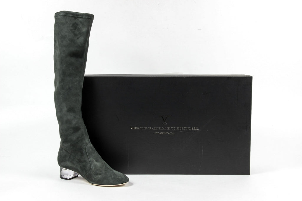 Bota alta mujer V 1969 Italia 3123667 CAMOSCIO VERDE FERMO