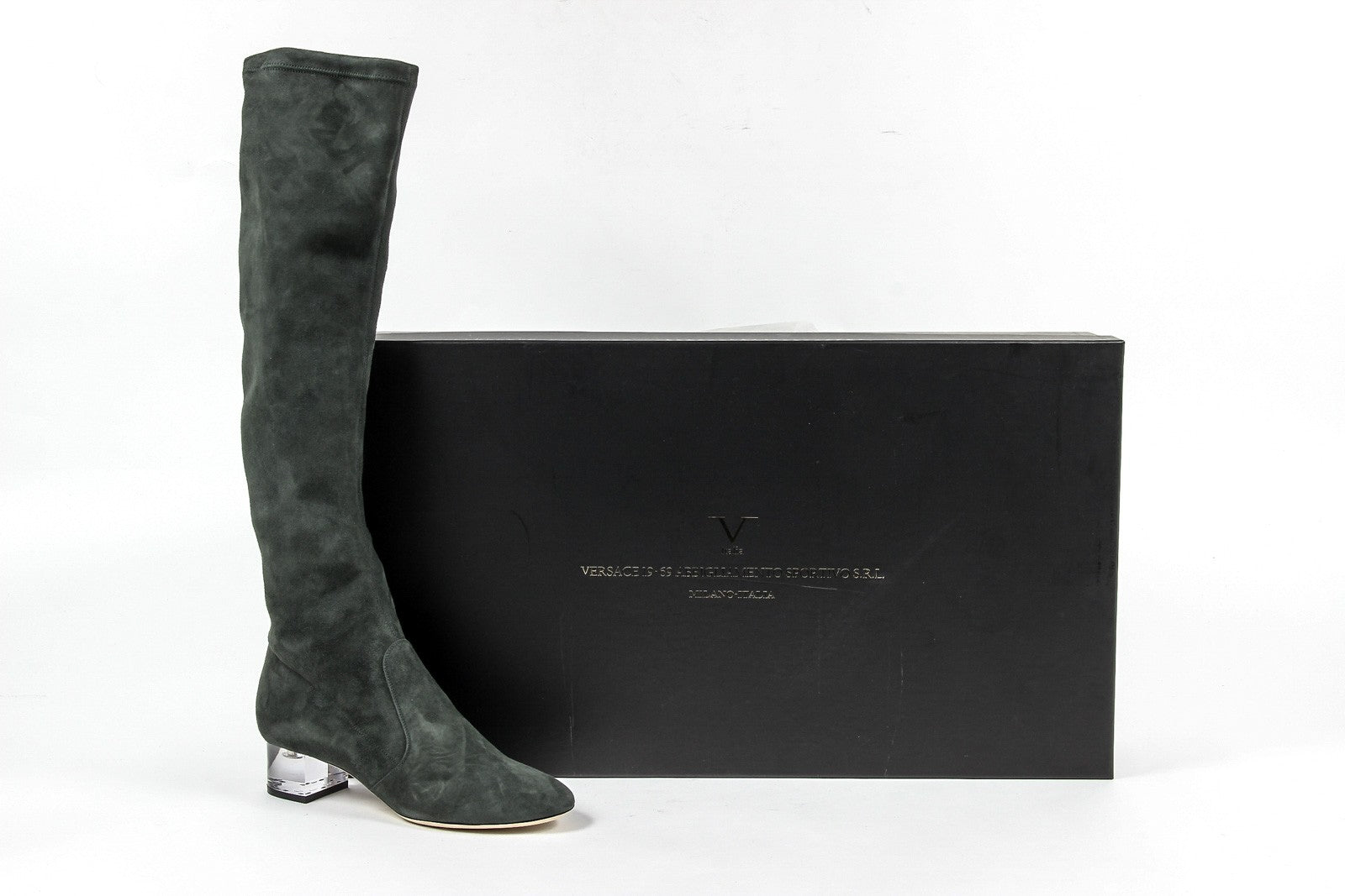 Bota alta mujer V 1969 Italia 3123667 CAMOSCIO VERDE FERMO