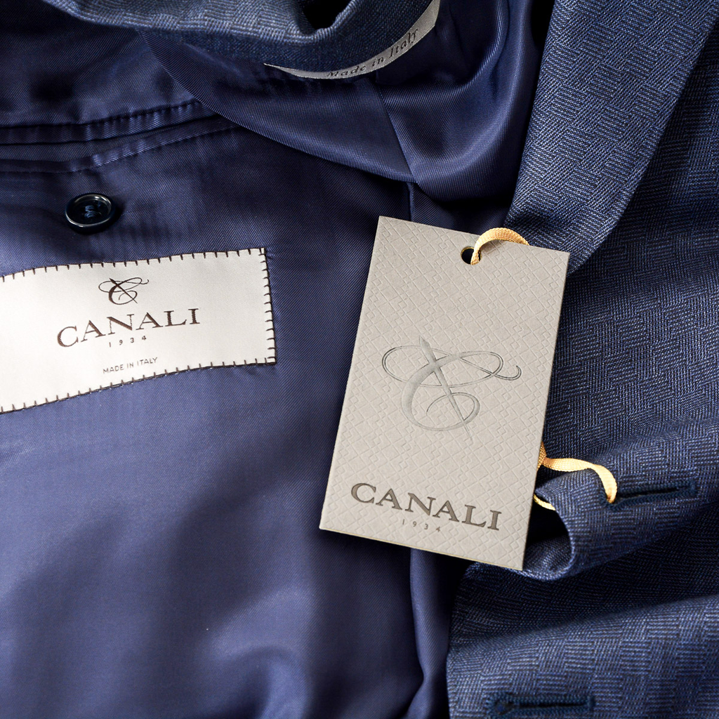 Canali Mens Suit Long Sleeves Blue