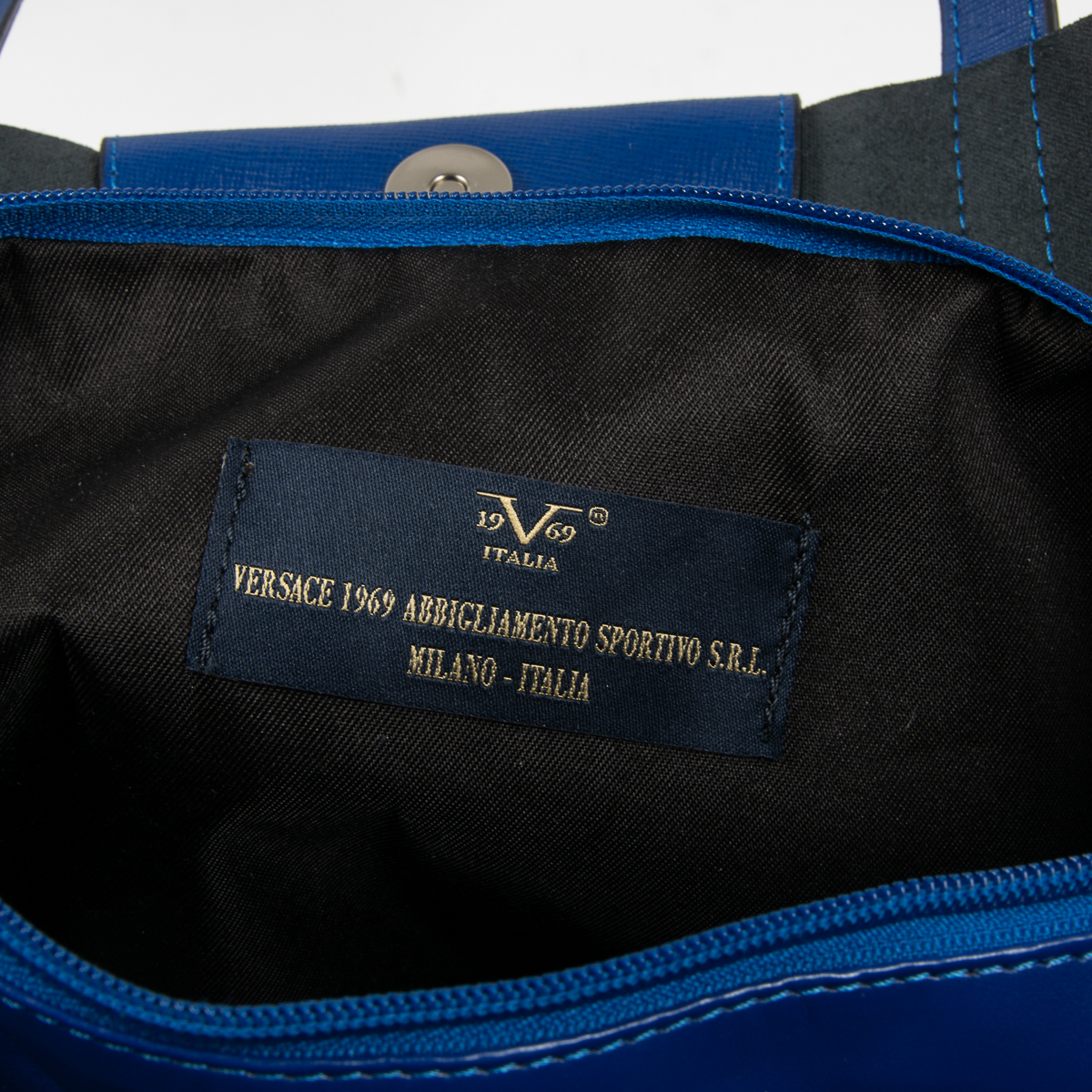 Bolso de mano para mujer V 1969 Italia azul JERSEY