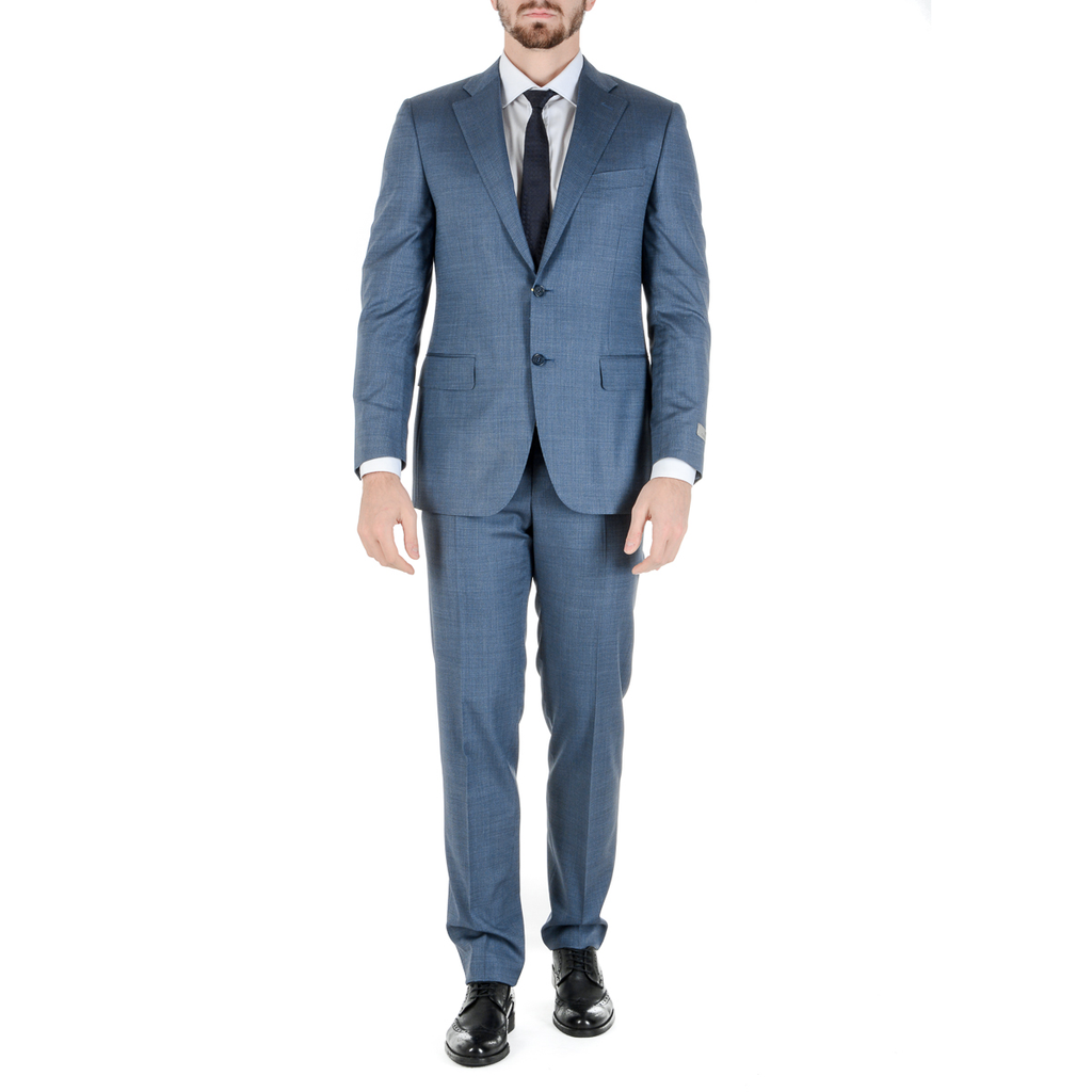 Canali Mens Suit Long Sleeves Light Blue