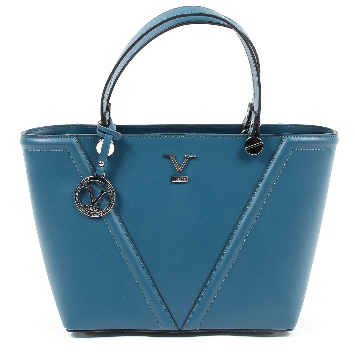Bolso de mano para mujer V 1969 Italia V008-S RUGA PETROLIO