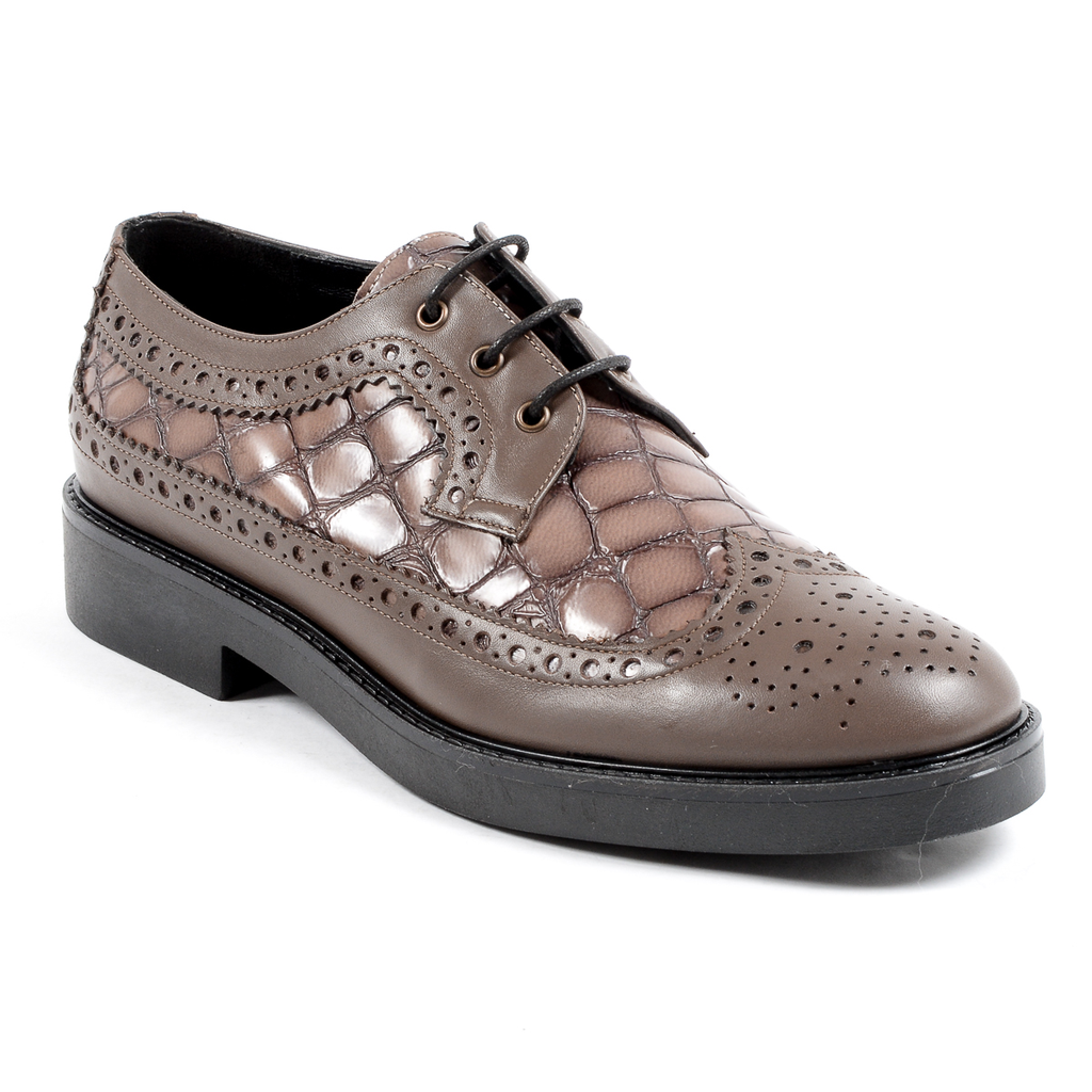 V 1969 Italia - Zapato brogue para mujer, color topo, TRENTO