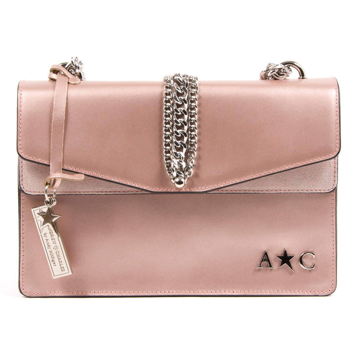 Andrew Charles Womens Handbag Pink RING