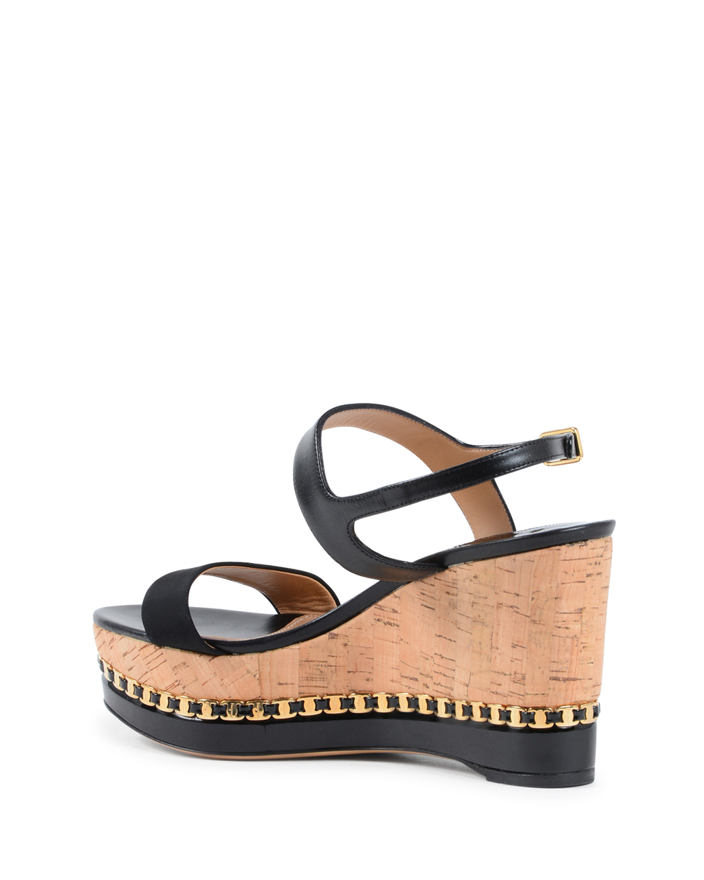 Sandalia de cuña para mujer Salvatore Ferragamo negra MOLLIE
