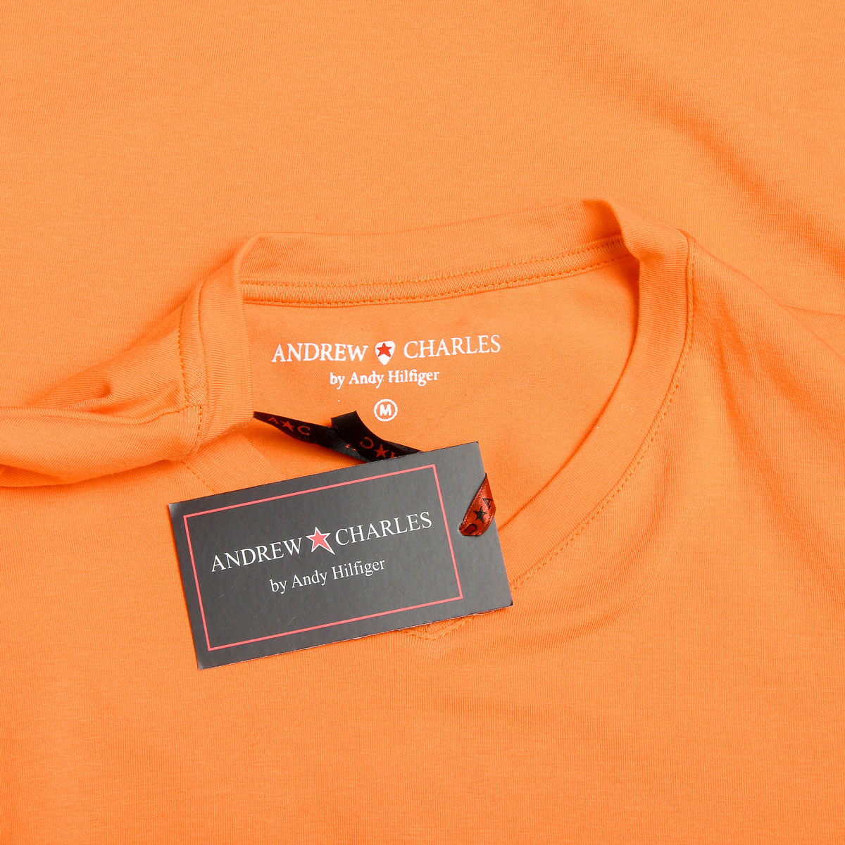 Camiseta Andrew Charles para hombre, manga corta, cuello en V, naranja, KENAN