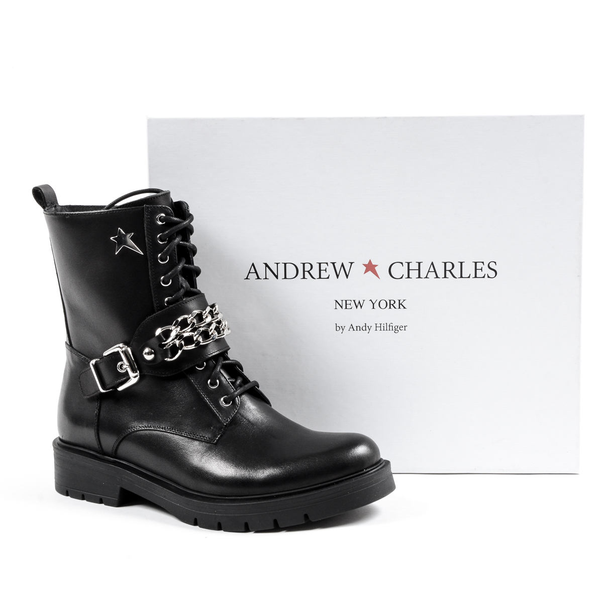 Andrew Charles Womens Short Boot Black AMY