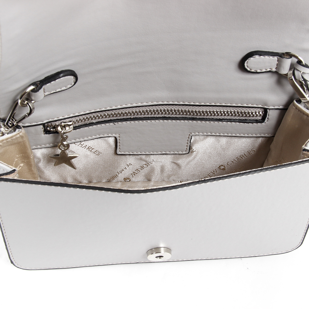 Bolso de mano para mujer Andrew Charles gris claro PAIGE