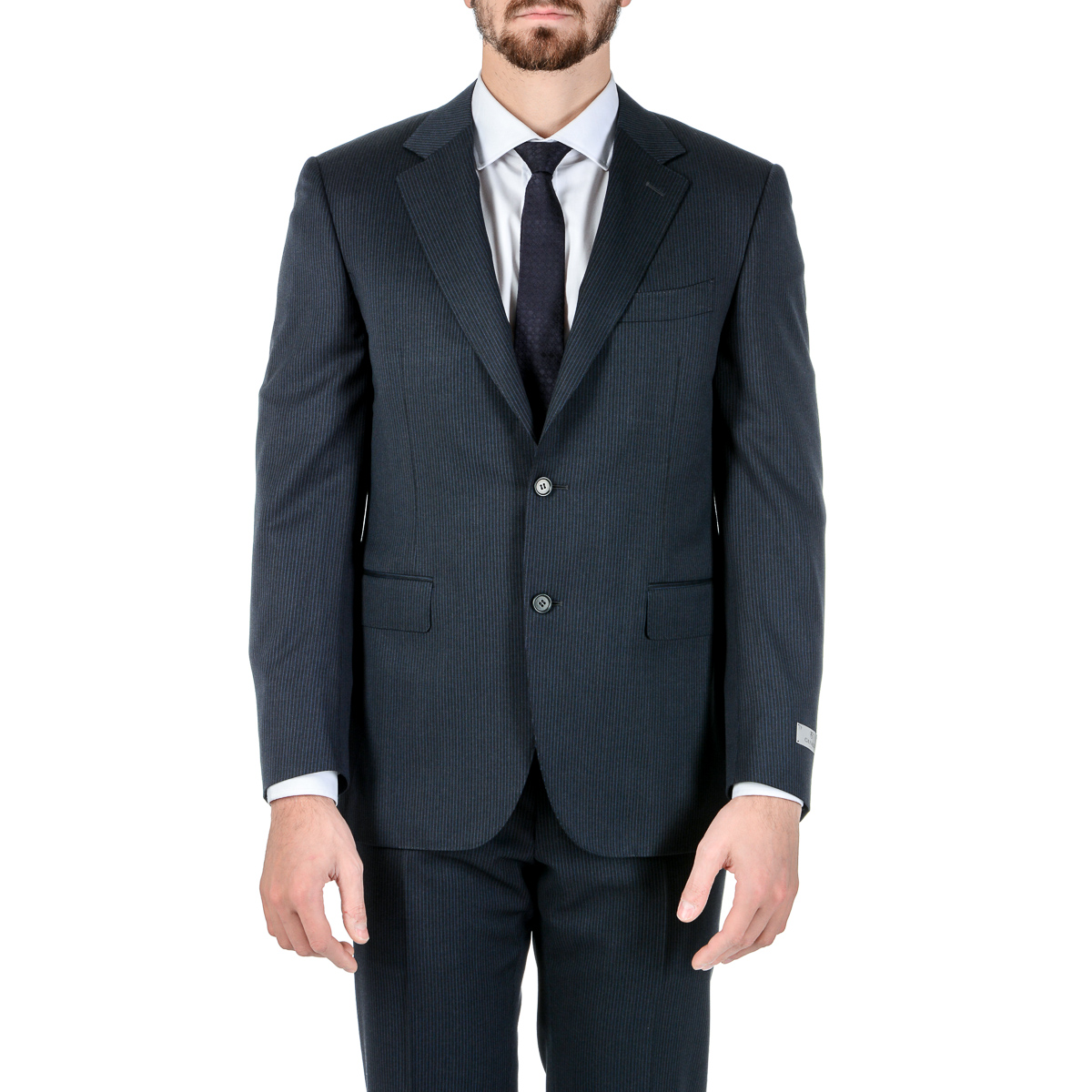 Canali Mens Suit Long Sleeves Dark Grey