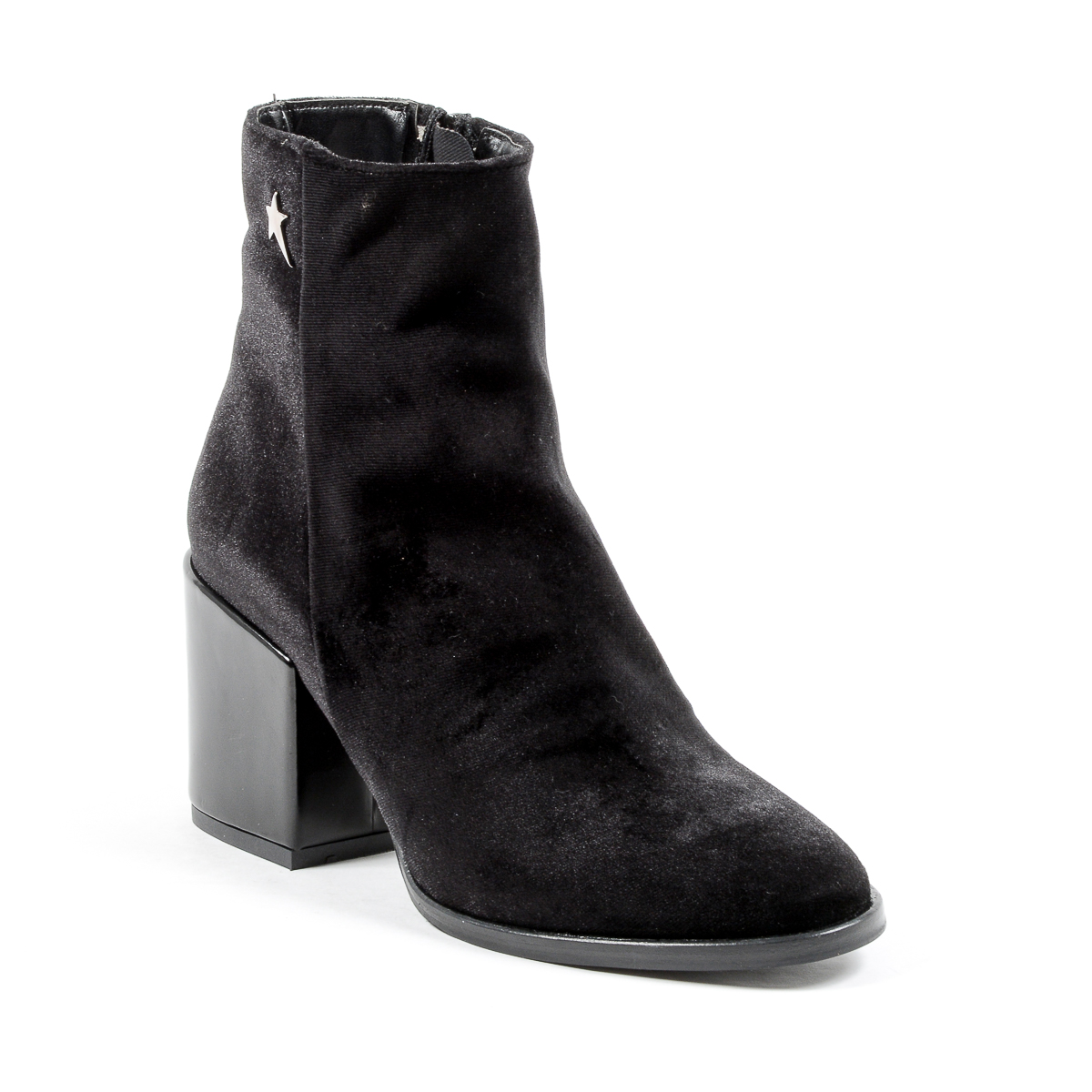 Andrew Charles Womens Heeled Ankle Boot Black CHARLIZE