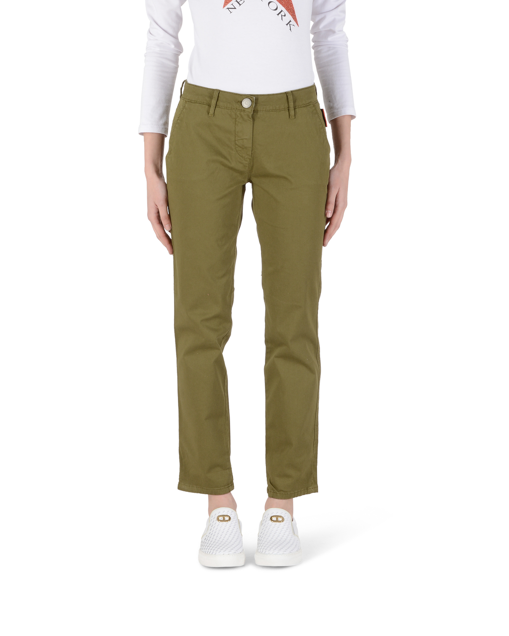 Pantalones de mujer Andrew Charles de corte regular YOKO KAKI