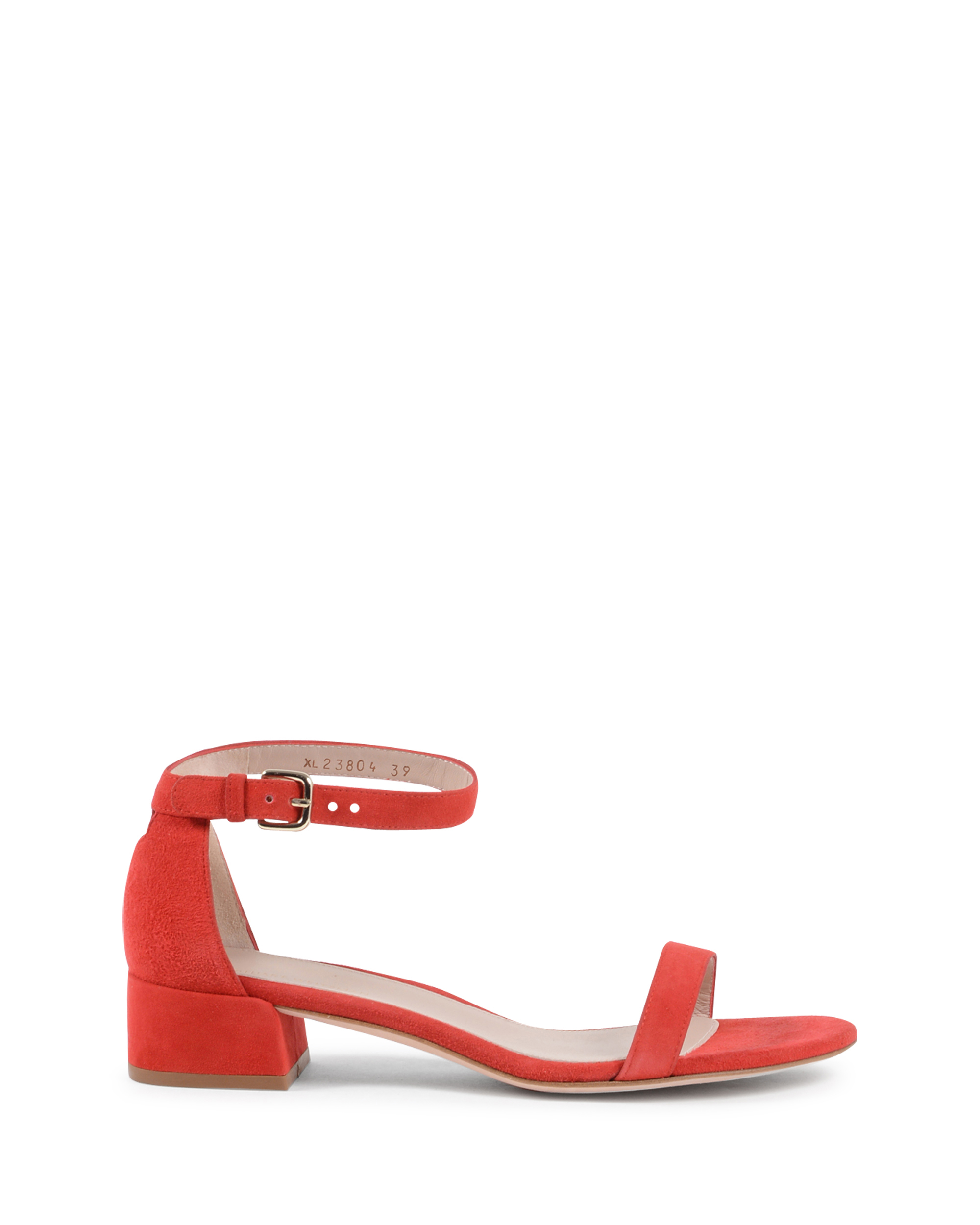 Stuart Weitzman Sandalia con tira al tobillo para mujer en rojo NUDISTJUNE
