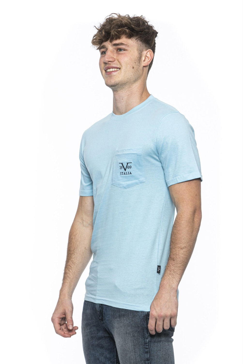 19V69 Italia Camiseta de hombre azul IVAN AZUL CLARO