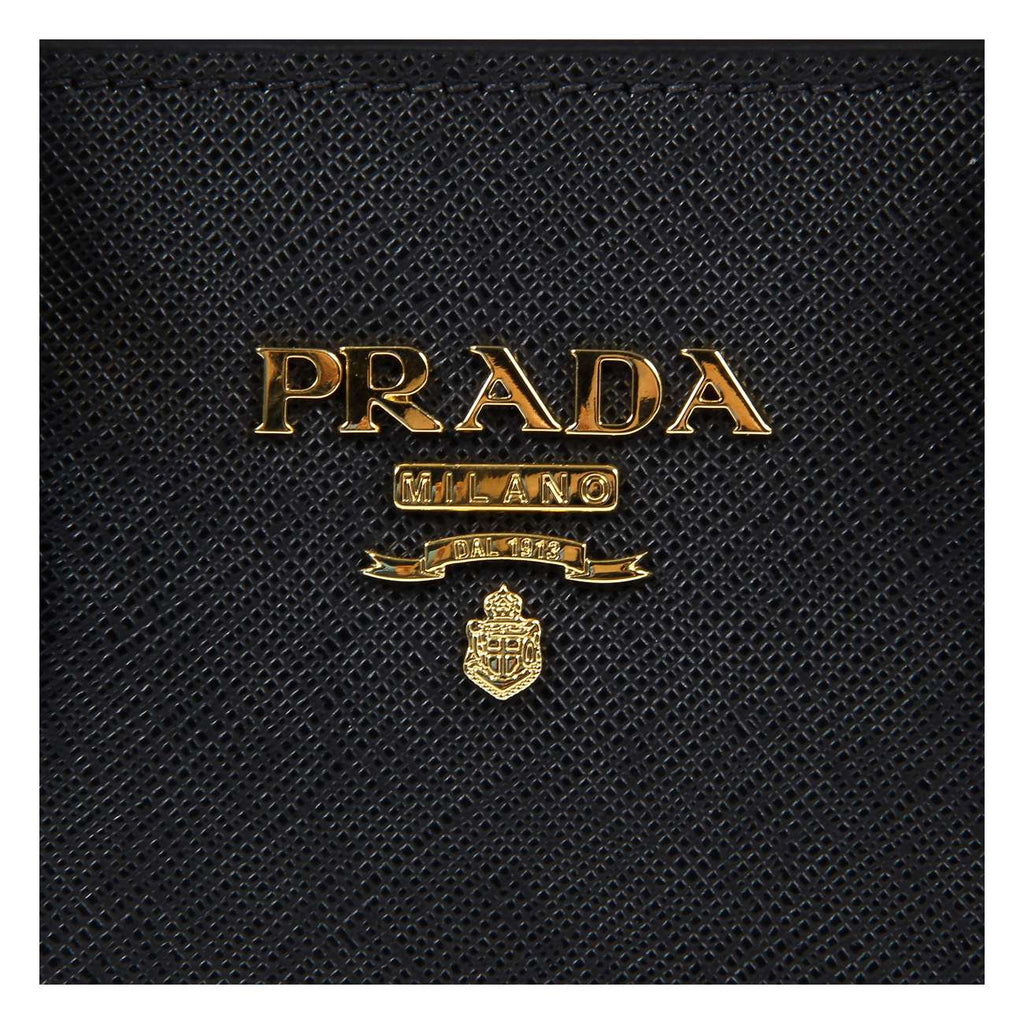 Bolso de hombro Prada de piel Saffiano suave con asa superior en negro