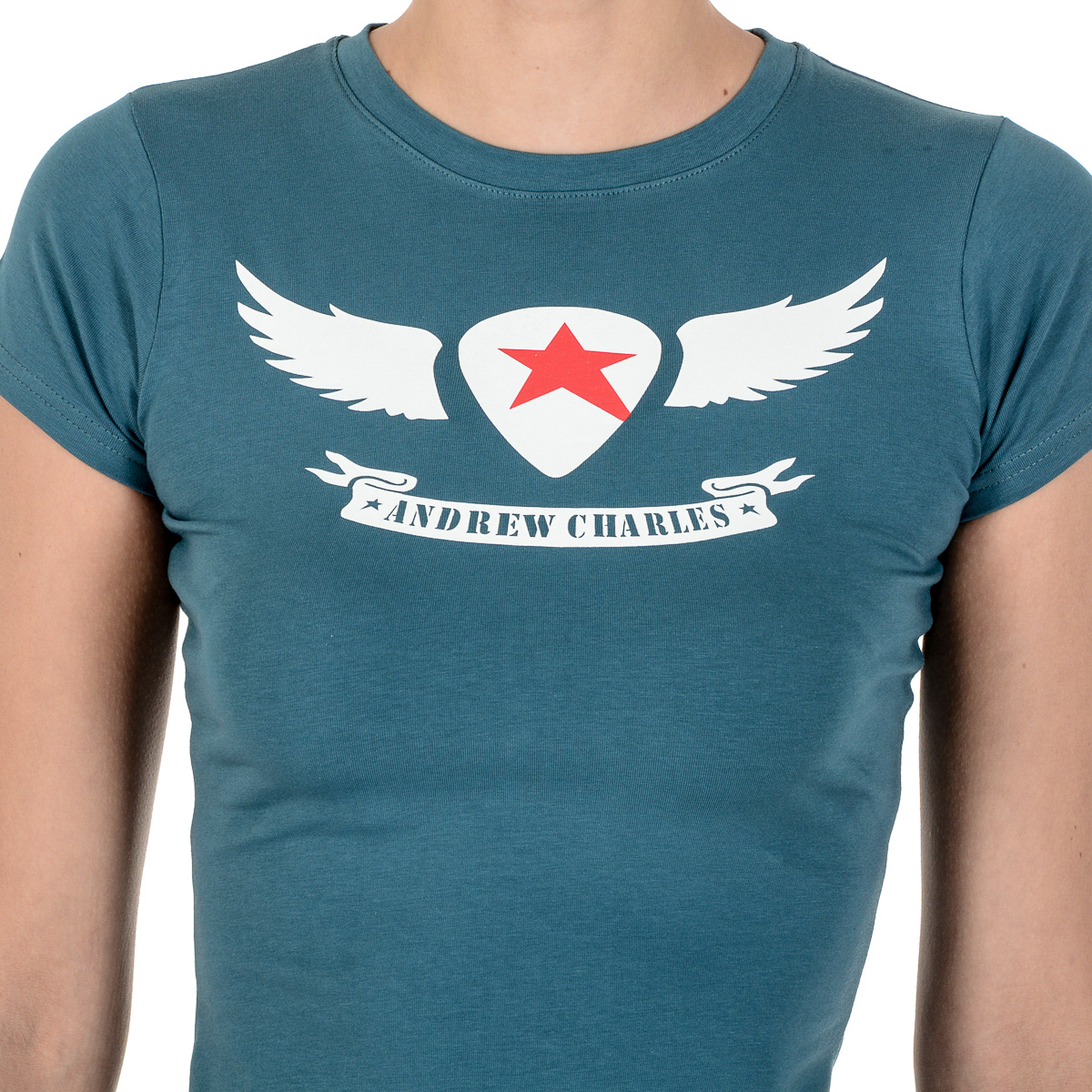 Camiseta Andrew Charles para mujer, manga corta, cuello redondo, verde TARANA