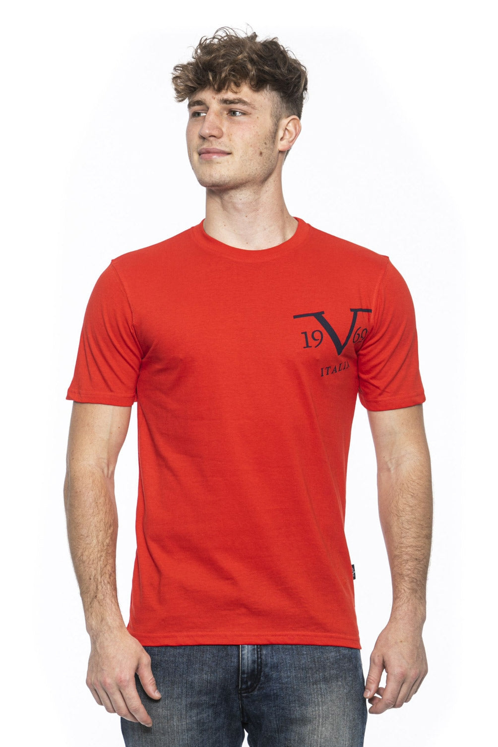 Camiseta Italia 19V69 para hombre, color rojo, MIKE RED