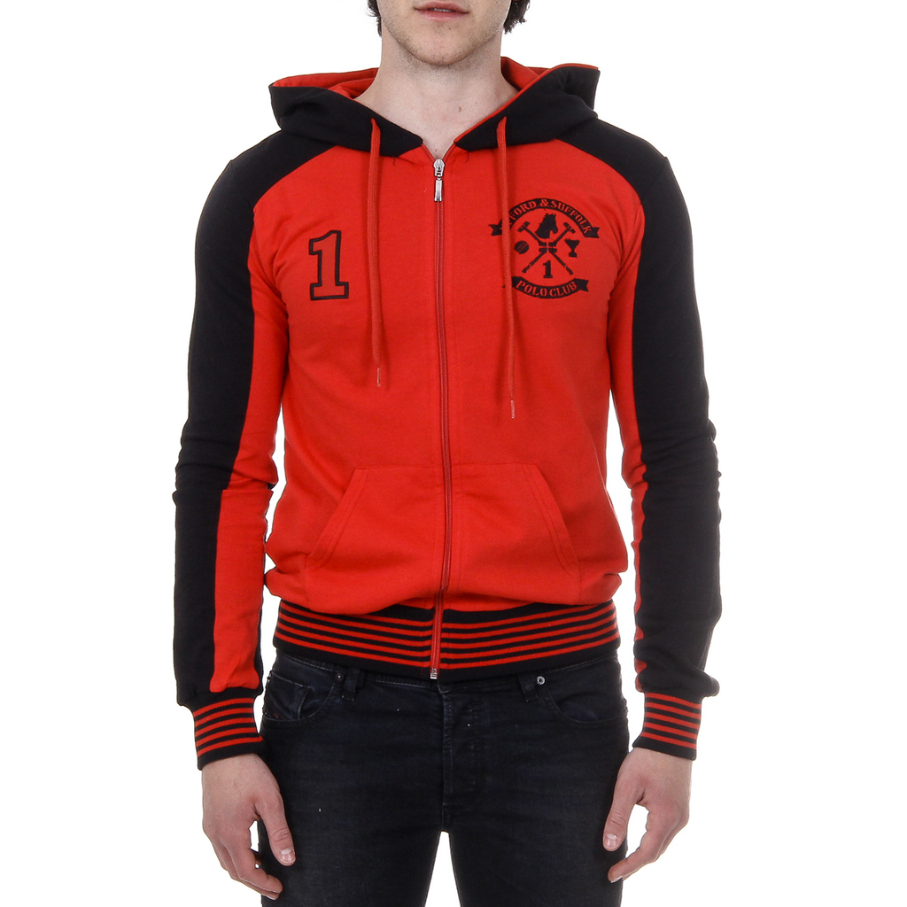 Sudadera con capucha y cremallera de manga larga para hombre del Ufford & Suffolk Polo Club