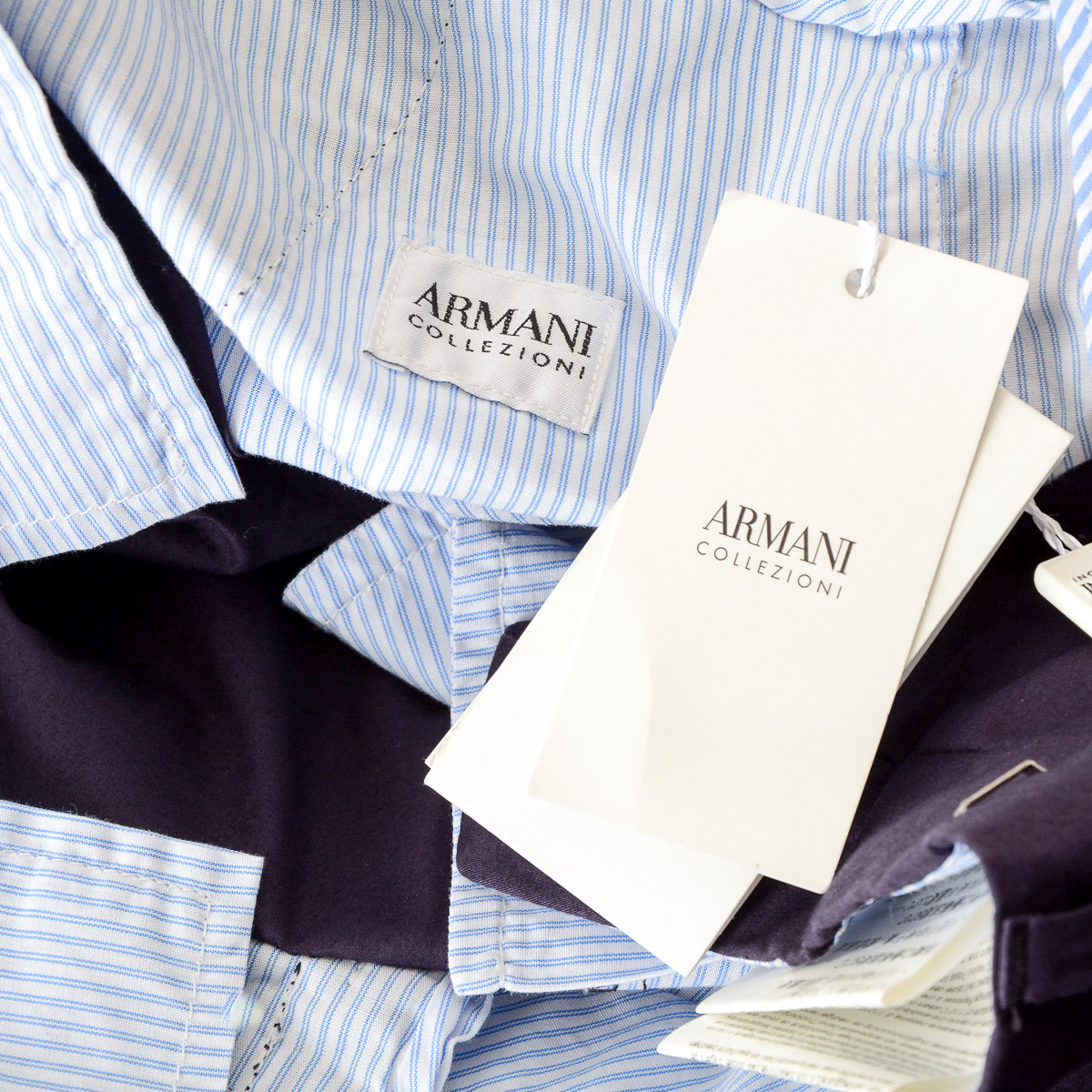 Armani Collezioni Mens Pants Dark Blue