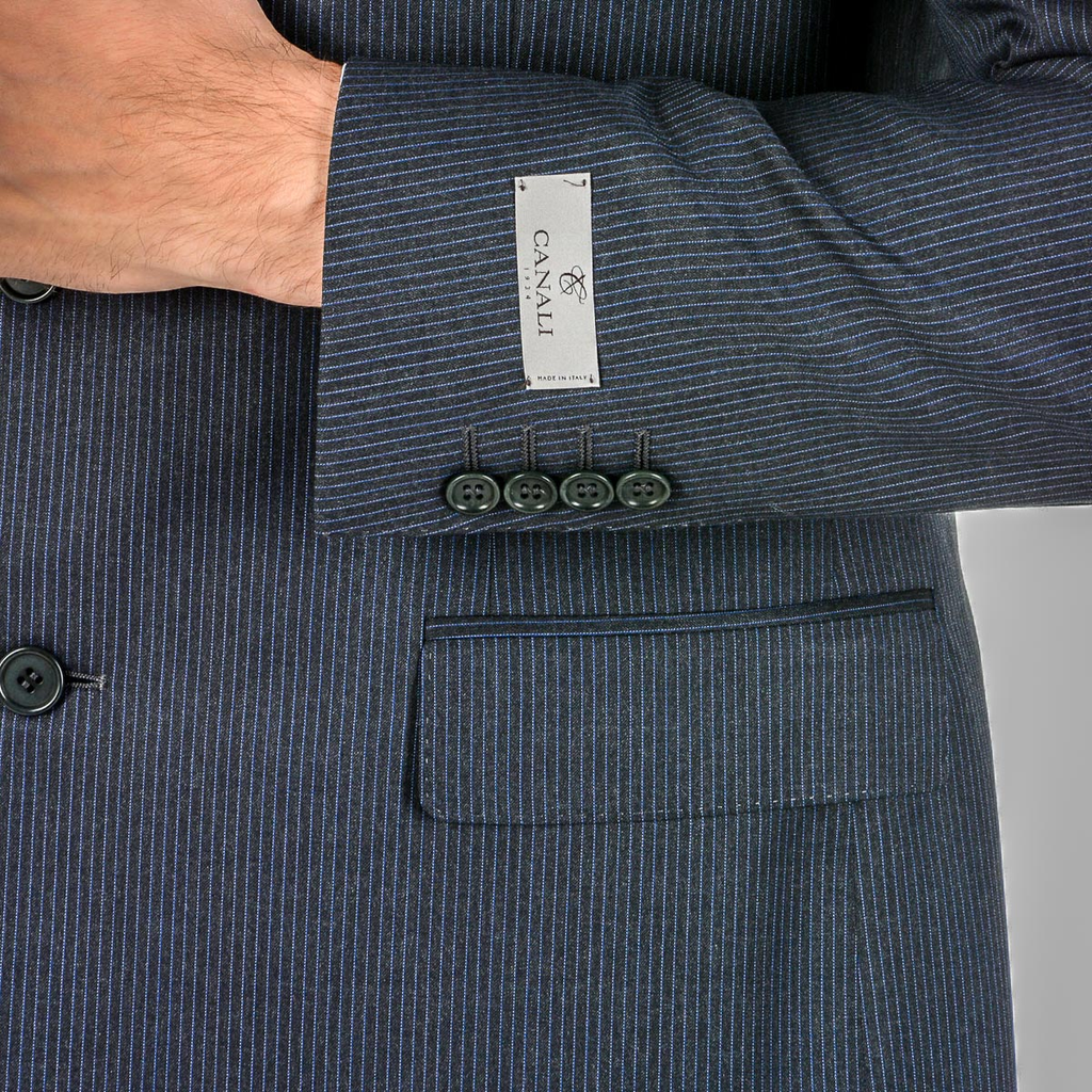 Canali Mens Suit Long Sleeves Dark Grey