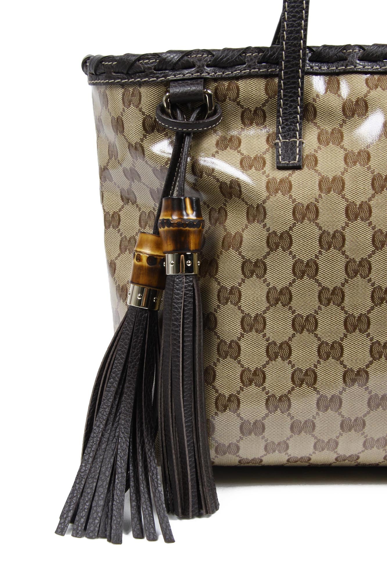 Bolso Gucci GG tote de lona revestida de bambú 354665 520981