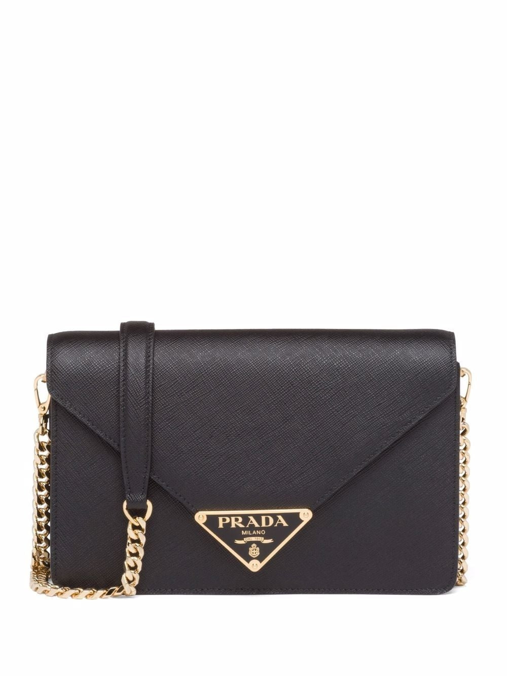 Bolso bandolera Prada de piel Saffiano negro