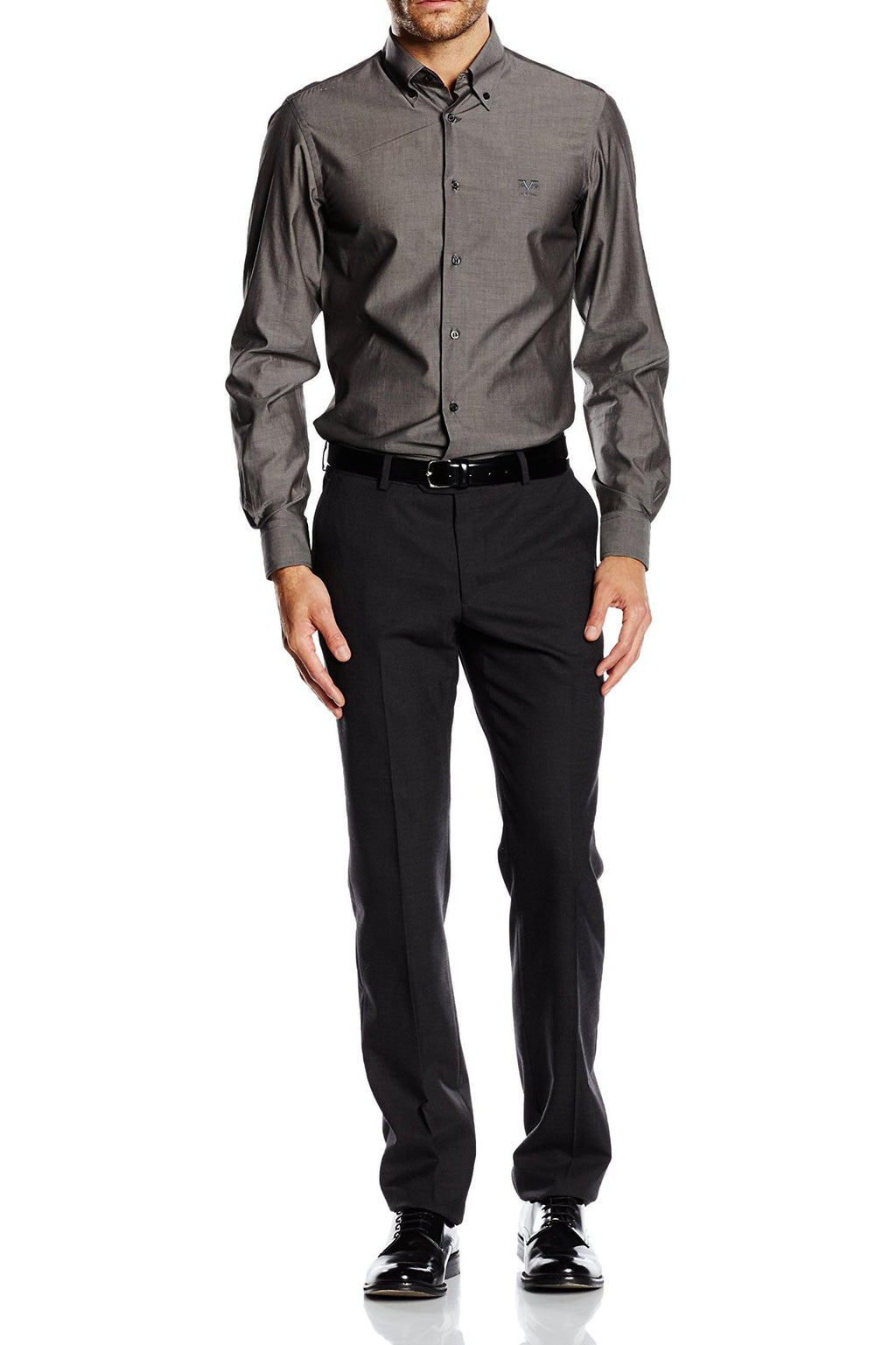 Camisa de cuello abotonado ajustada para hombre V 1969 Italia SBD33