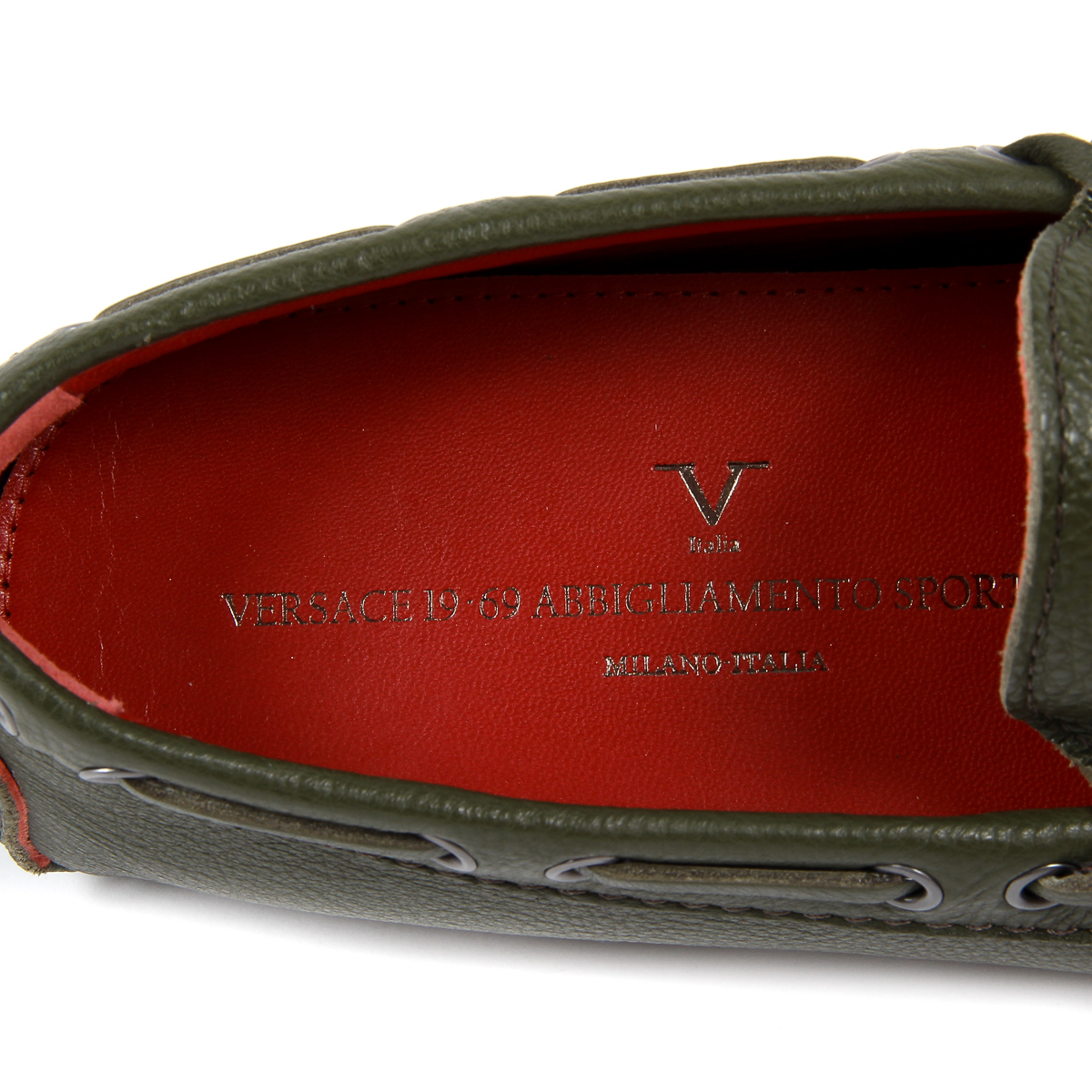 Mocasines V 1969 Italia para hombre, color verde ADAM