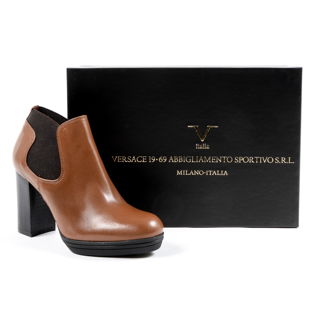 V 1969 Italia - Botines de tacón para mujer, color marrón, GRACY