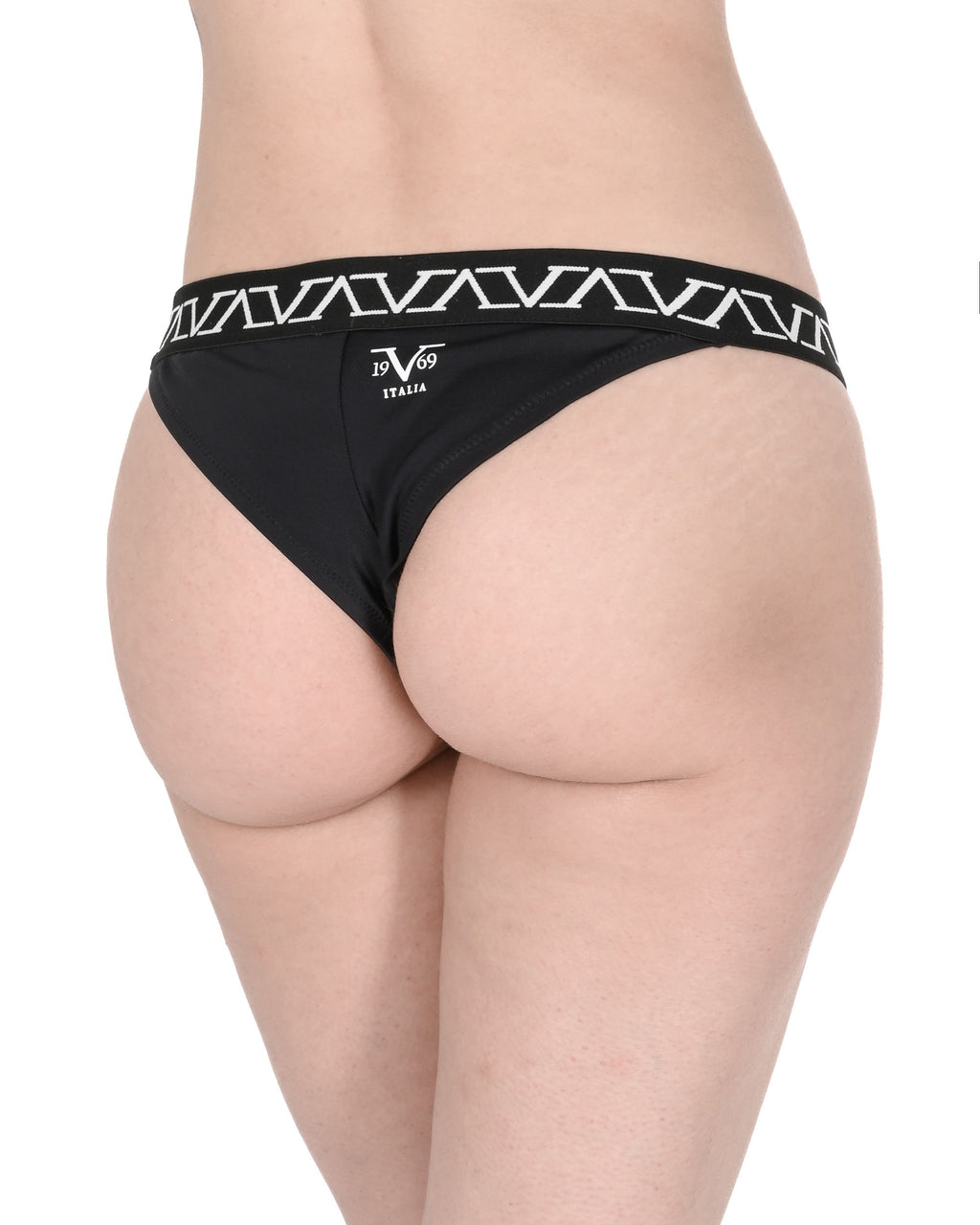 19V69 Italia Womens Swimwear Elastic Tape Top VSC1WTP05 BLACK