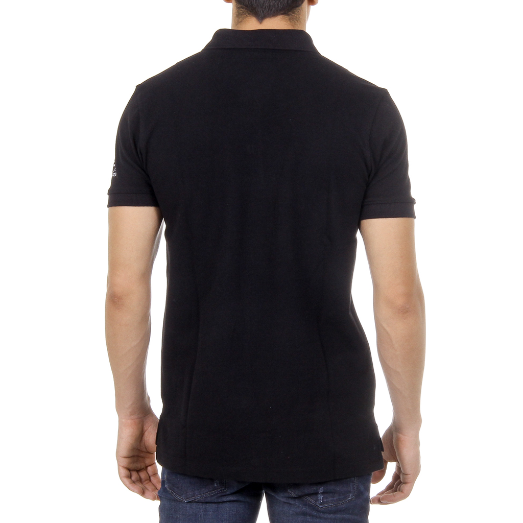 Polo Ufford & Suffolk Polo Club para hombre, manga corta, US026, negro