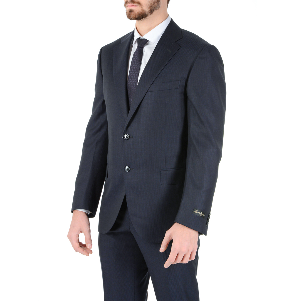 Corneliani Mens Suit Long Sleeves Dark Grey Super 120's