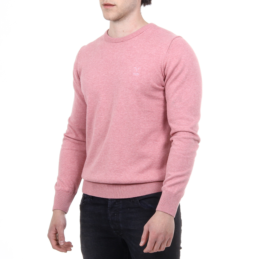 Suéter V 1969 Italia para hombre, manga larga, cuello redondo