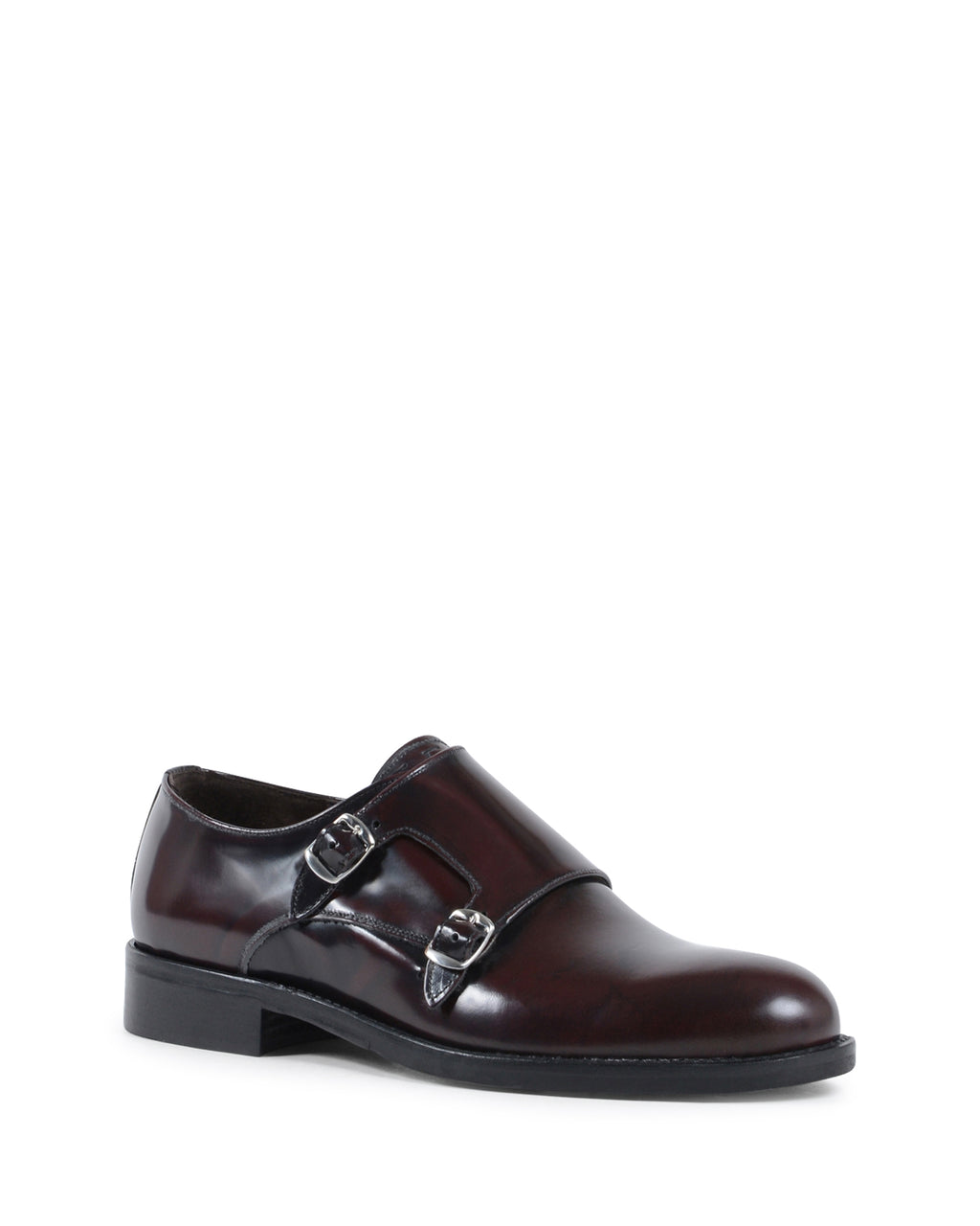 19V69 Italia - Zapato de doble hebilla para hombre, color burdeos 1210 MP ABRASIVATO BORDEAUX