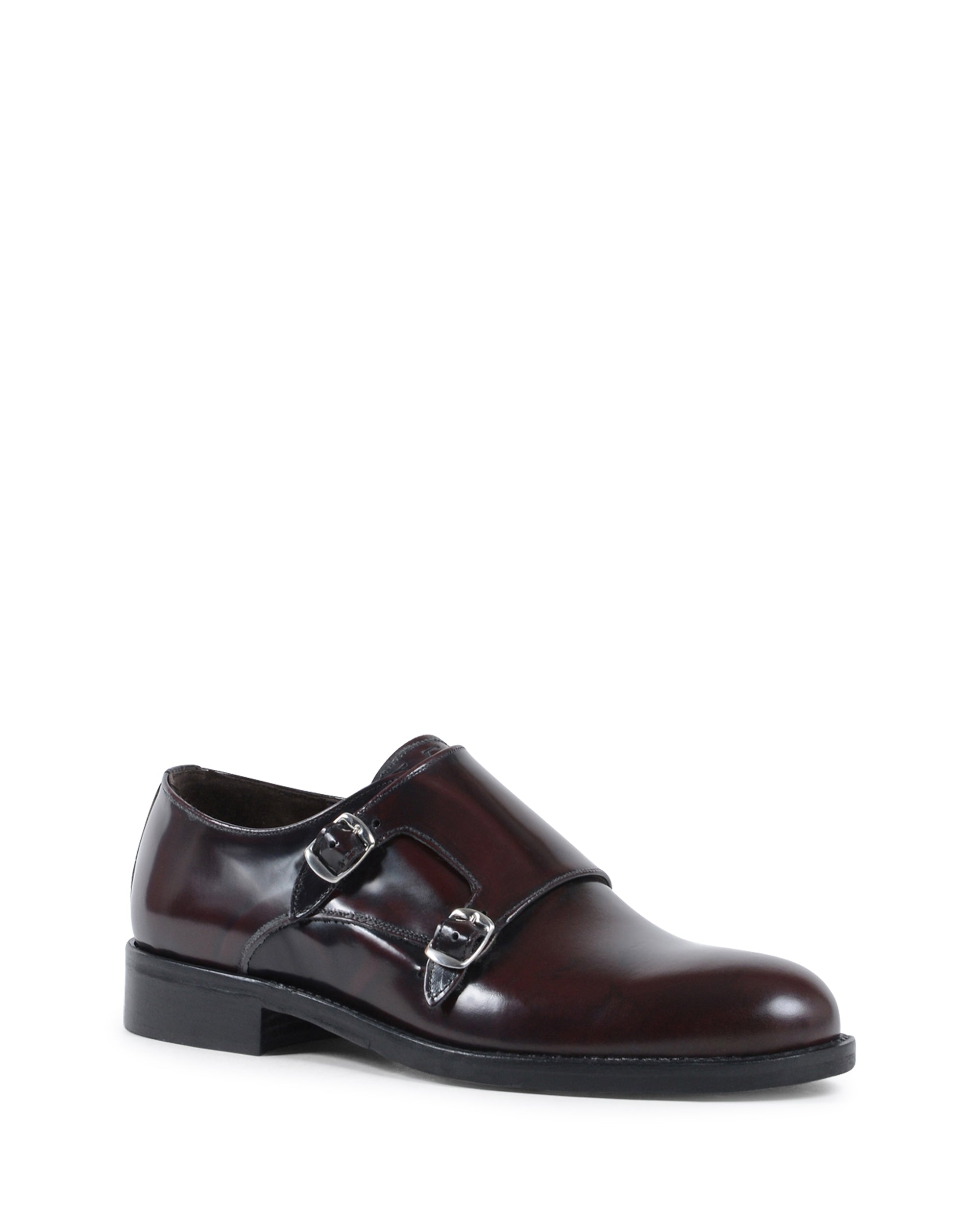 19V69 Italia - Zapato de doble hebilla para hombre, color burdeos 1210 MP ABRASIVATO BORDEAUX
