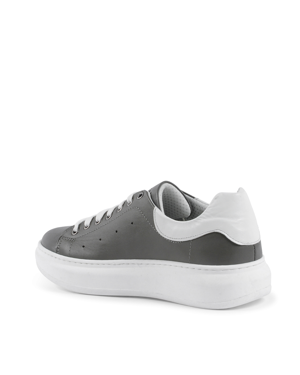 19V69 Italia Mens Sneaker Grey White 720 PELLE GRIGIO PELLE BIANCO