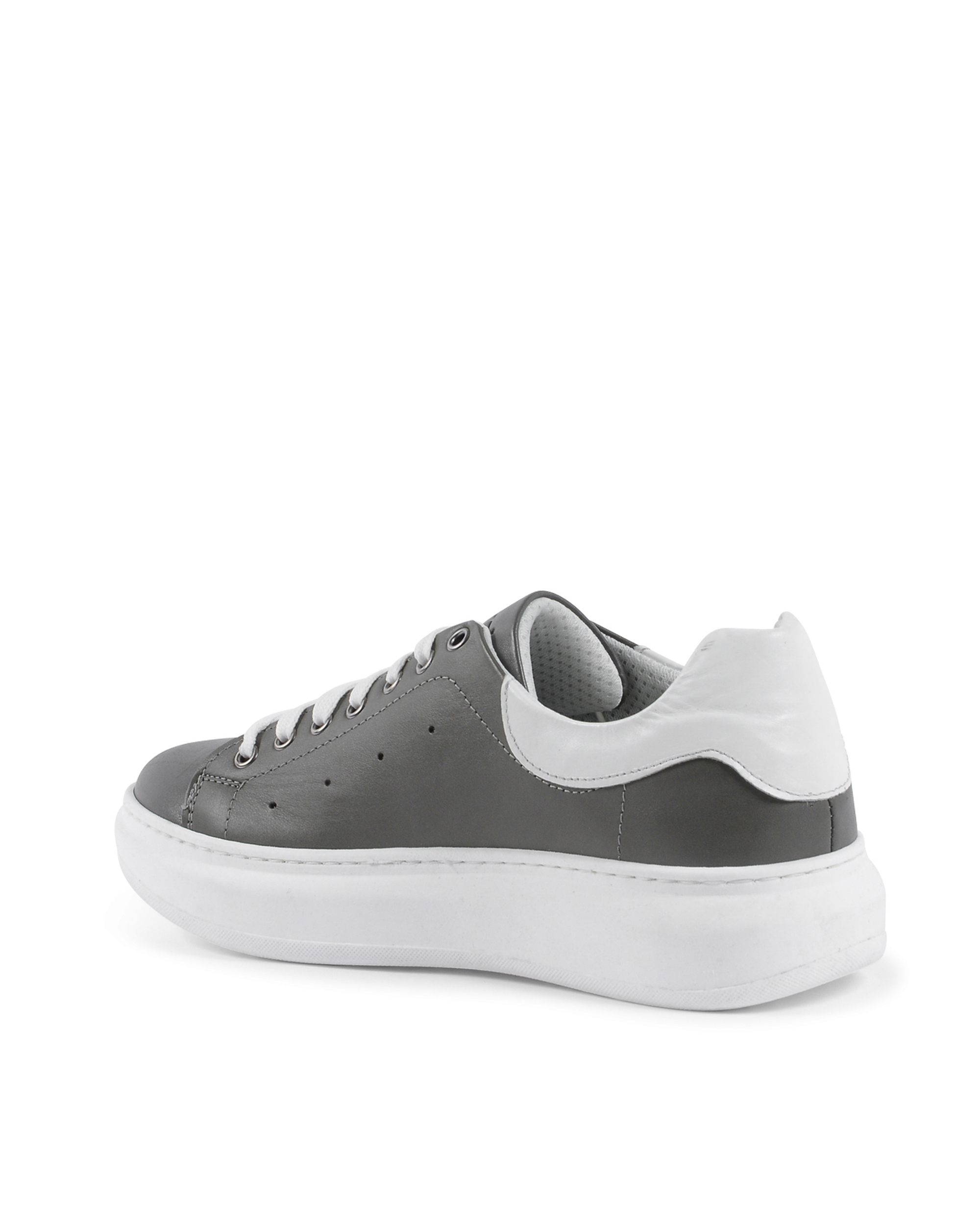 19V69 Italia Mens Sneaker Grey White 720 PELLE GRIGIO PELLE BIANCO