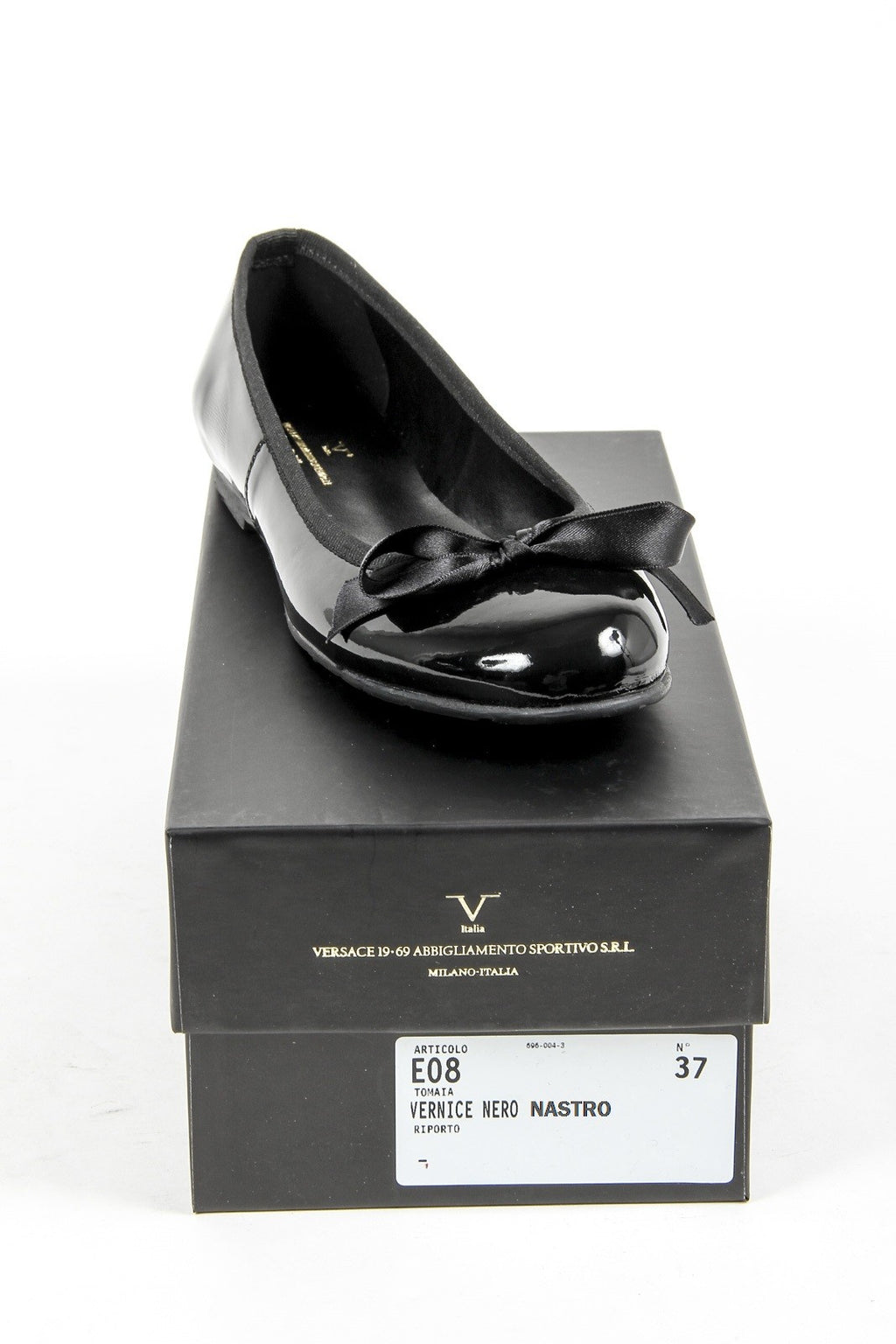 Bailarina Mujer V 1969 Italia E08 VERNICE NERO NASTRO