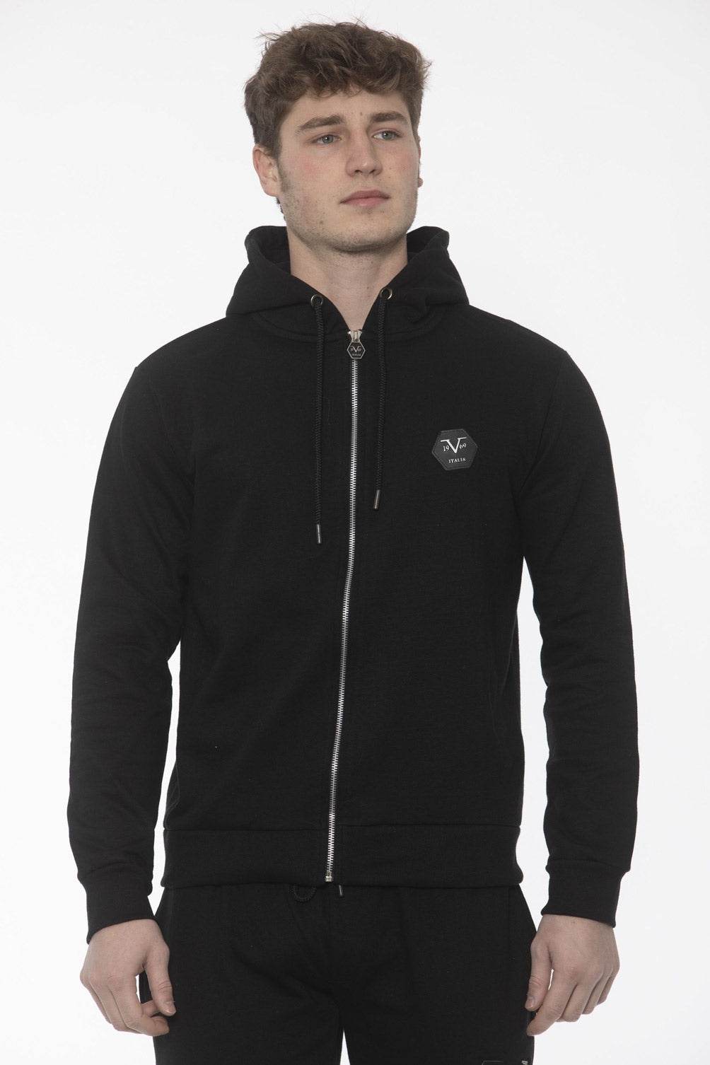 Suéter italiano para hombre 19V69, color negro, Morris Black